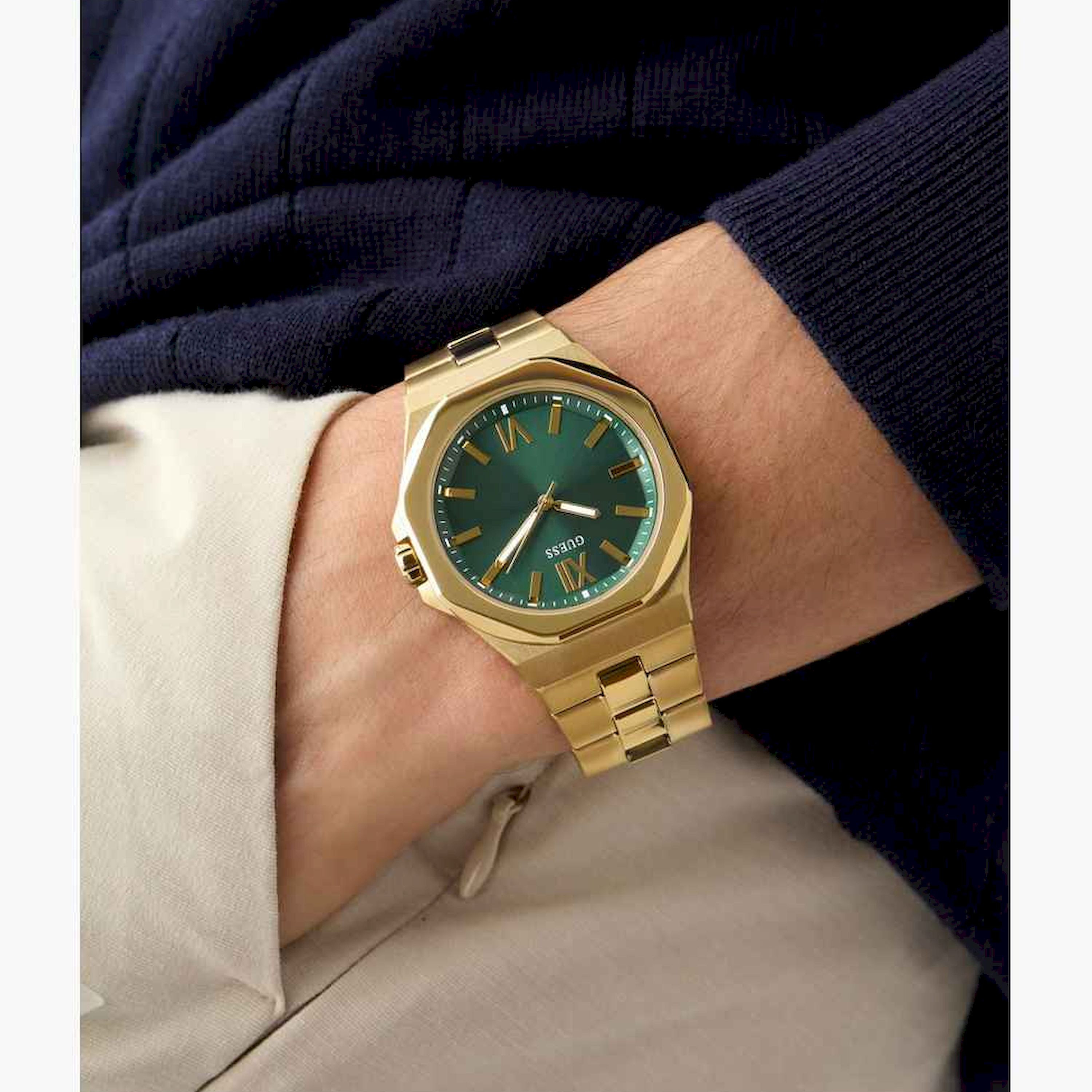 Guess Men's 42MM Gold Analog Stainless Steel Strap Watch | GW0849G2-men-watchesandjewellery-watches-image-2
