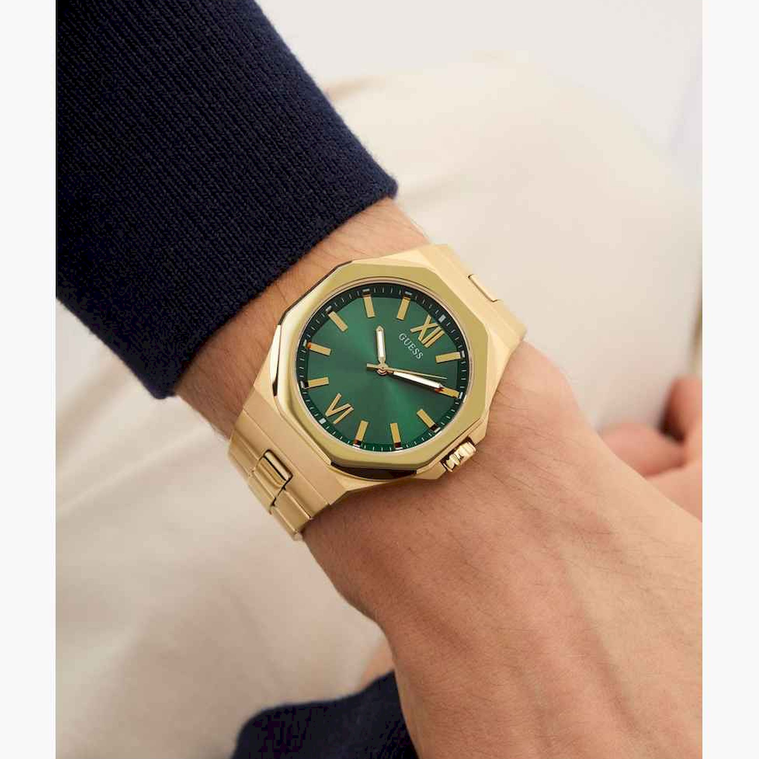 Guess Men's 42MM Gold Analog Stainless Steel Strap Watch | GW0849G2-men-watchesandjewellery-watches-image-3