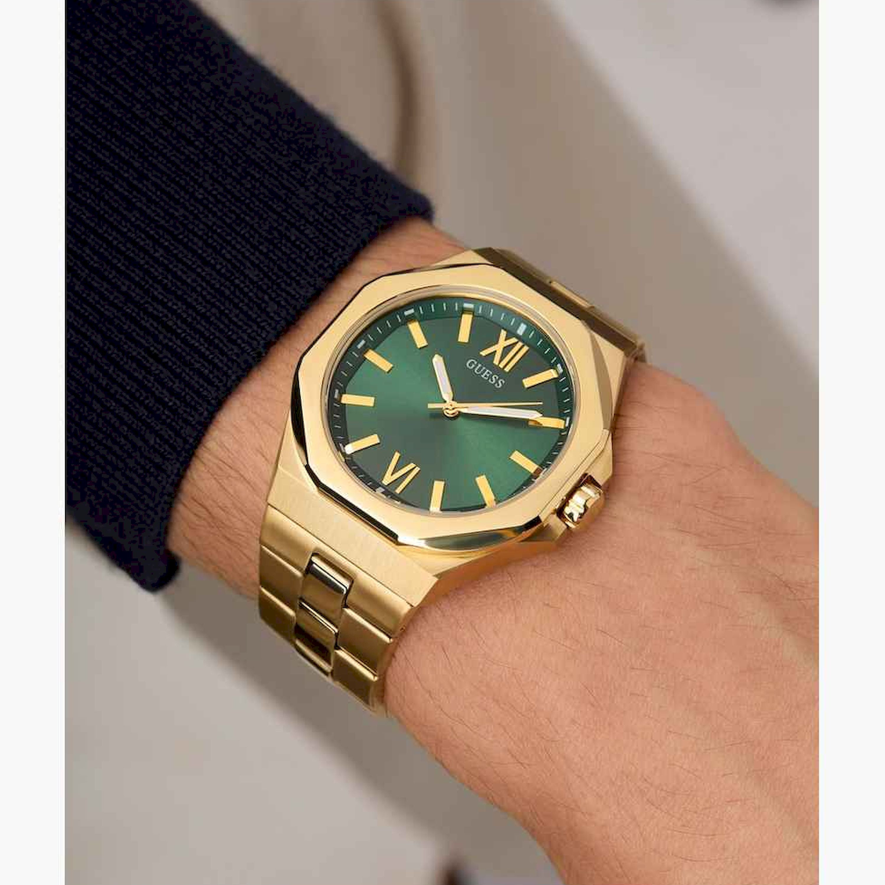 Guess Men's 42MM Gold Analog Stainless Steel Strap Watch | GW0849G2-men-watchesandjewellery-watches-image-4