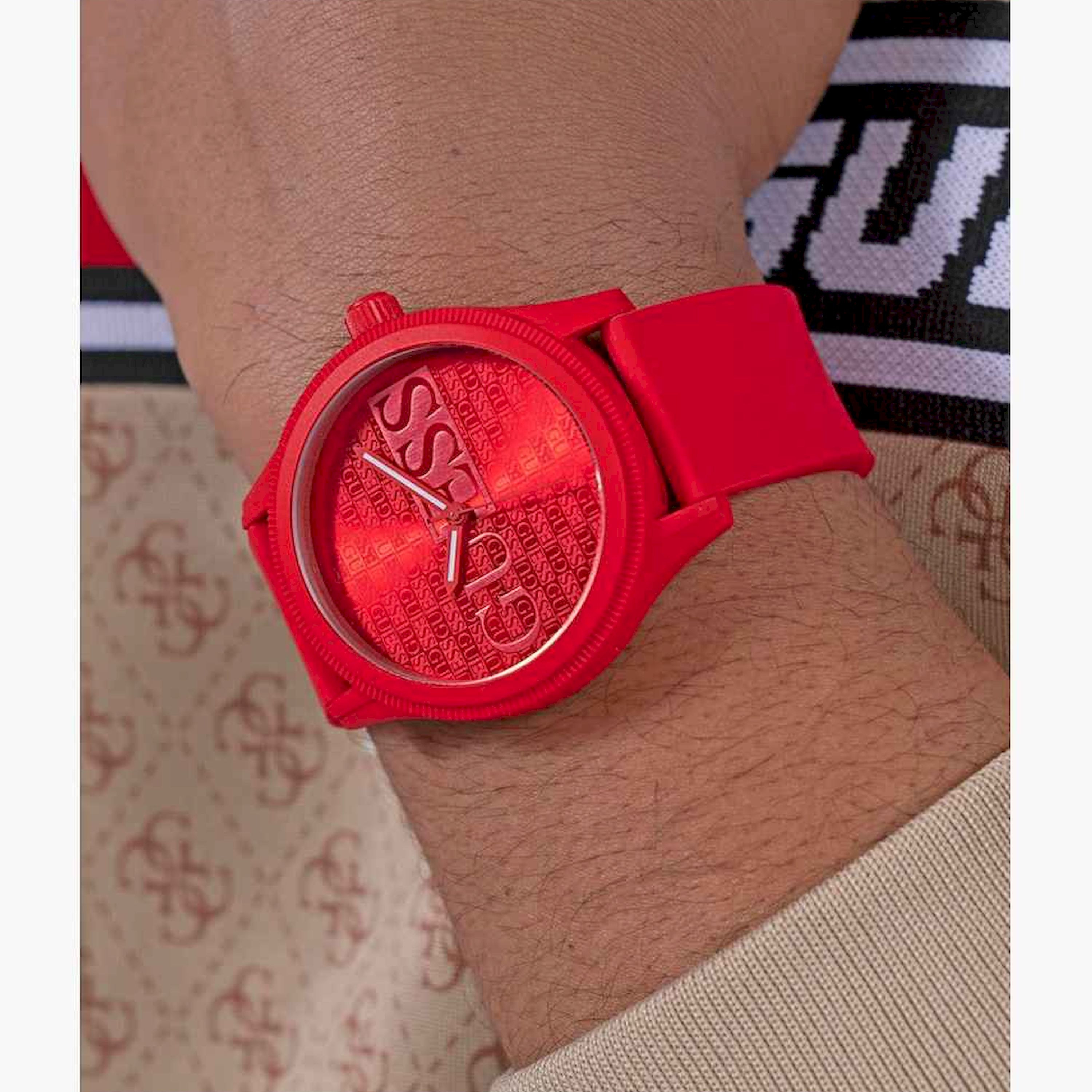 Guess Men's 45MM Red Analog Silicone Strap Watch | GW0780G2-men-watchesandjewellery-watches-image-2