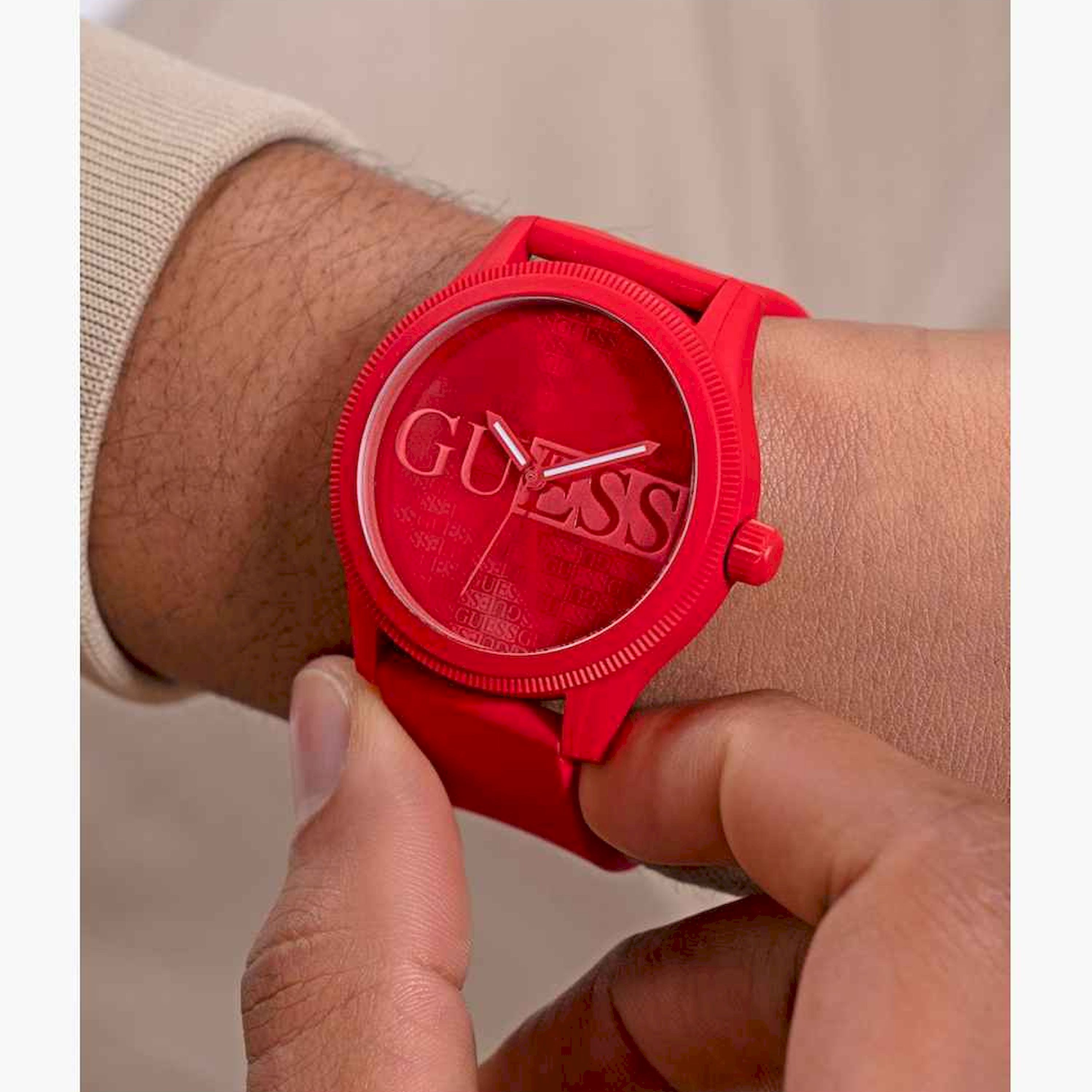 Guess Men's 45MM Red Analog Silicone Strap Watch | GW0780G2-men-watchesandjewellery-watches-image-3