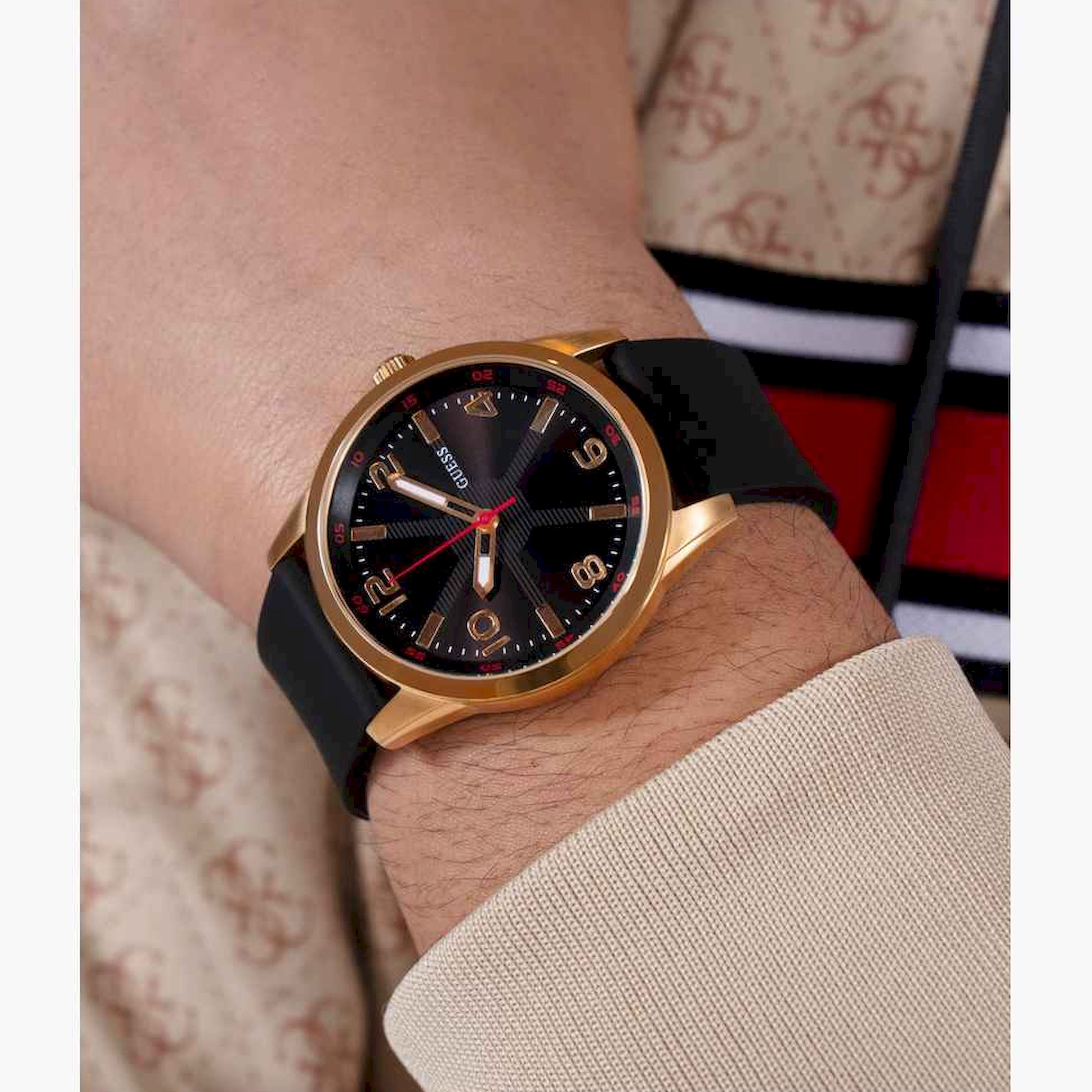 Guess Men's 42MM Black Analog Stainless Steel Strap Watch | GW0805G2-men-watchesandjewellery-watches-image-2
