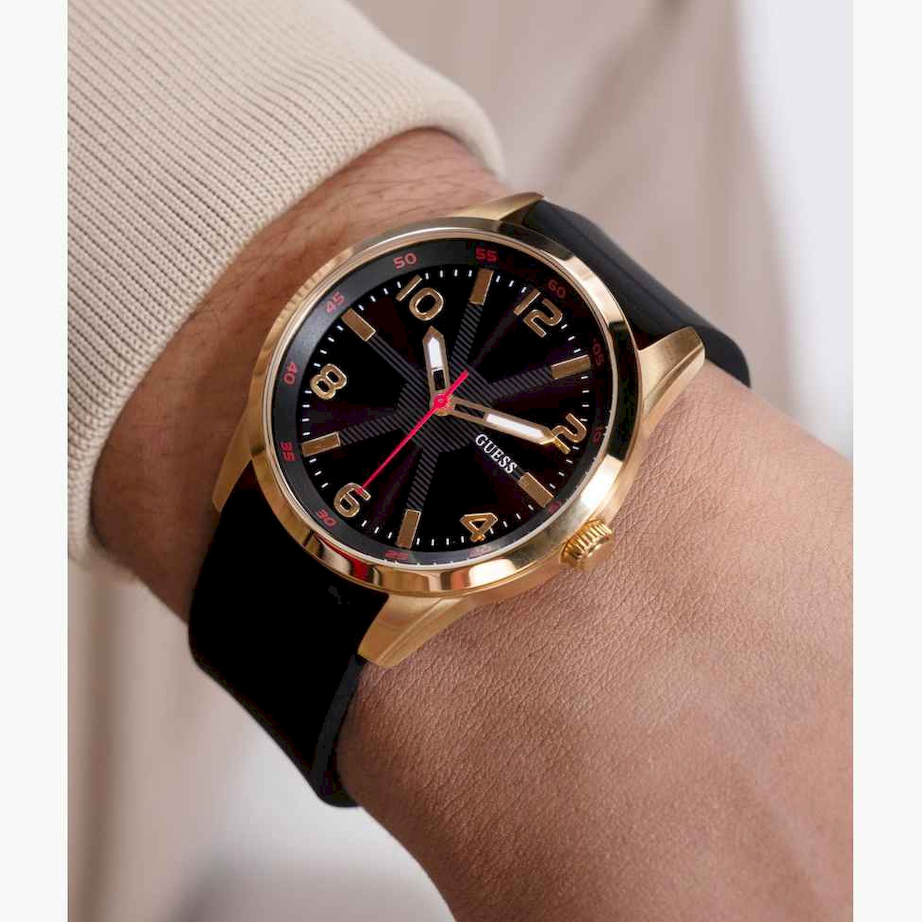 Guess Men's 42MM Black Analog Stainless Steel Strap Watch | GW0805G2-men-watchesandjewellery-watches-image-3