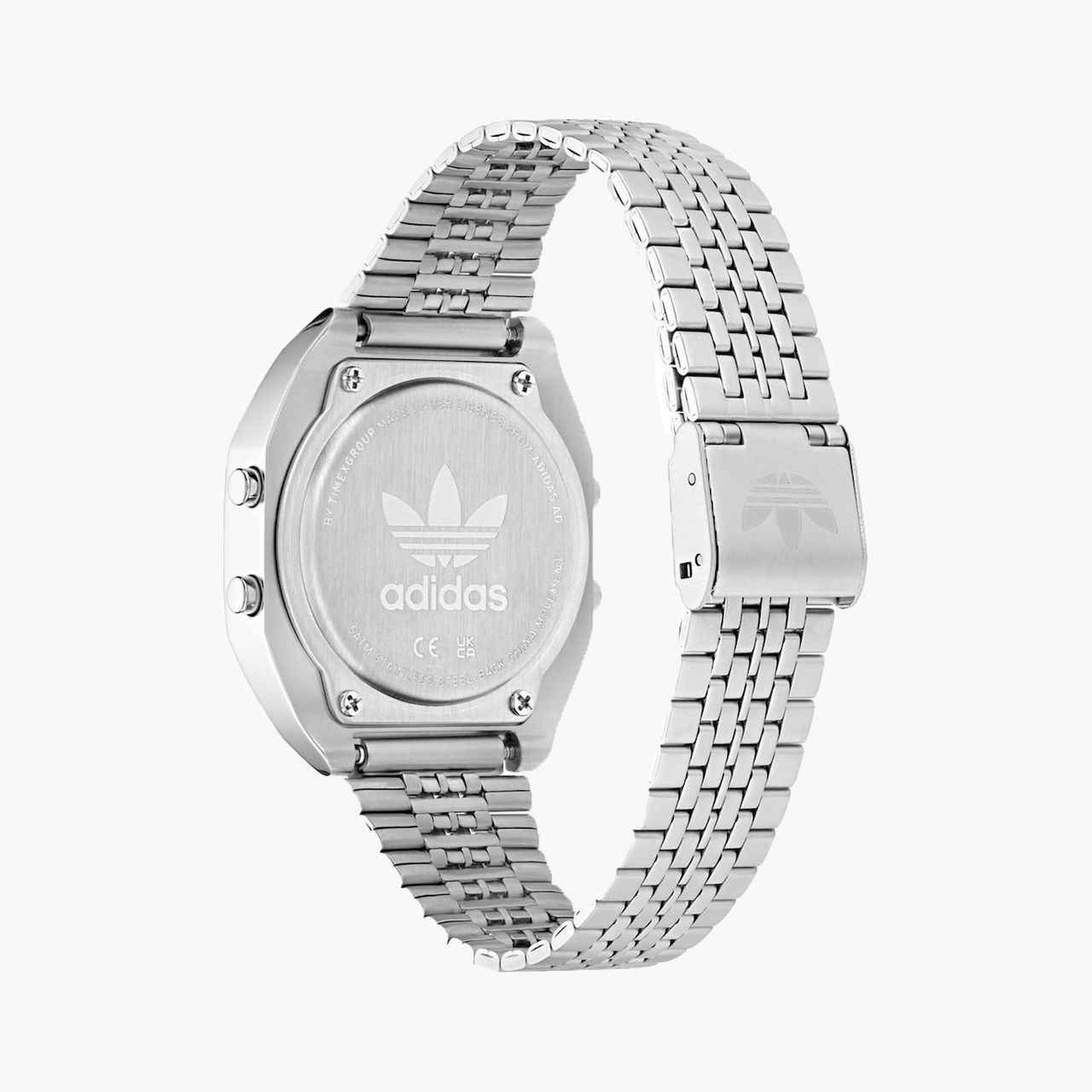 أديداس- ساعة رقمية سوار ستانلس ستيل لون فضي | AOST24557-men-watchesandjewellery-watches-image-3