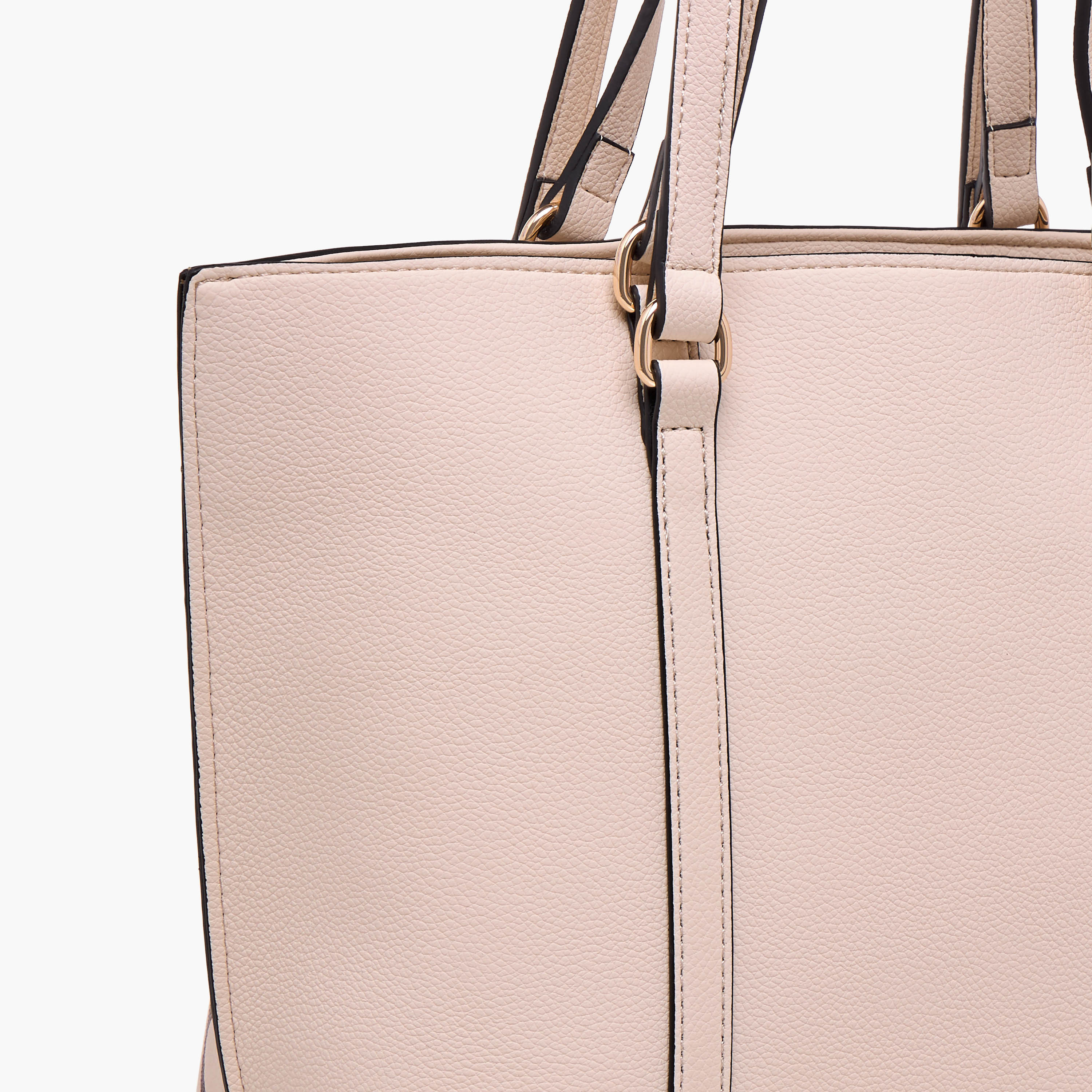 شنطة توتي بارزة الملمس بمقبض مزدوج وسحاب إغلاق ونقوش مونوجرام من سيليست-women-bagsandwallets-handbags-image-6
