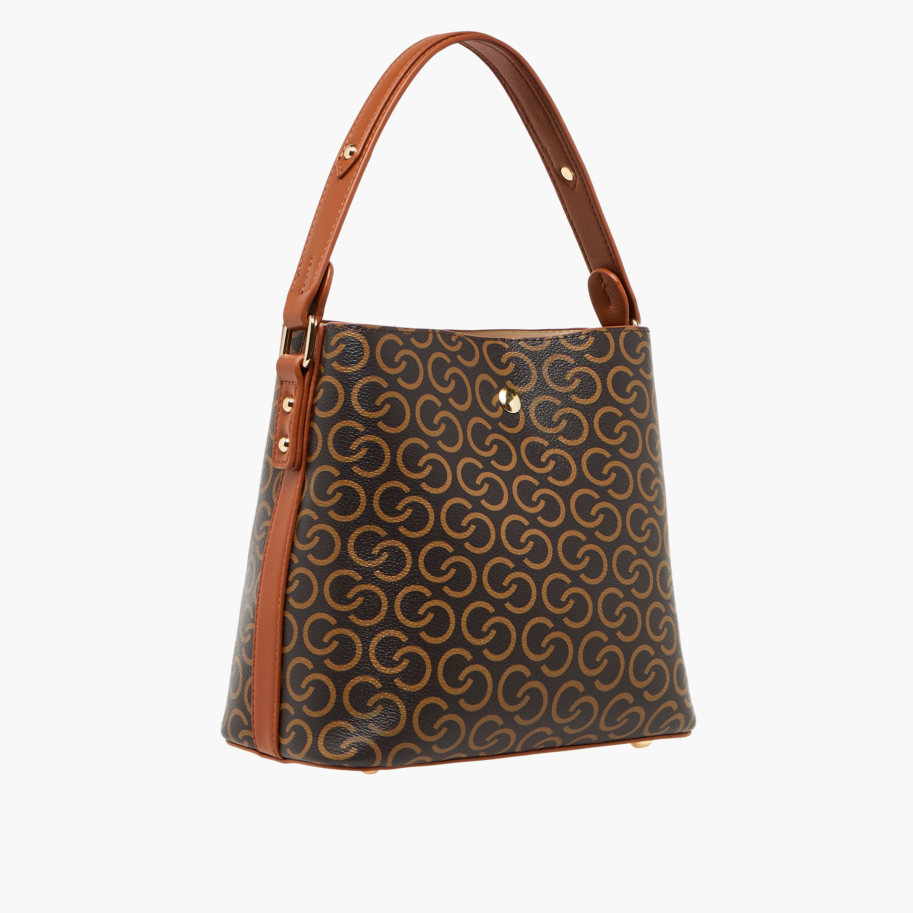 Celeste Monogram Print Shoulder Bag with Zip Closure-women-bagsandwallets-handbags-image-6