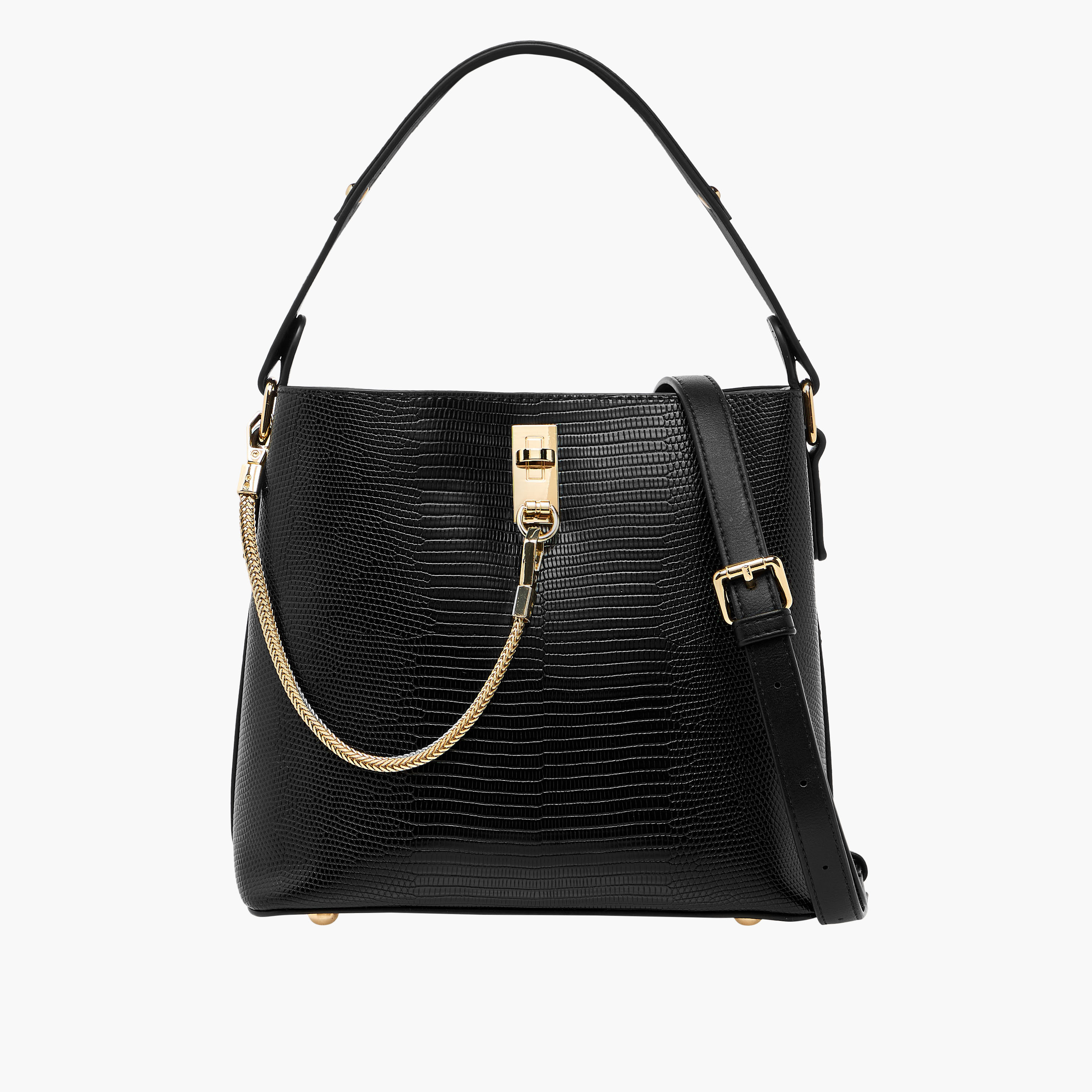 Celeste Textured Shoulder Bag with Zip Closure-women-bagsandwallets-handbags-image-1