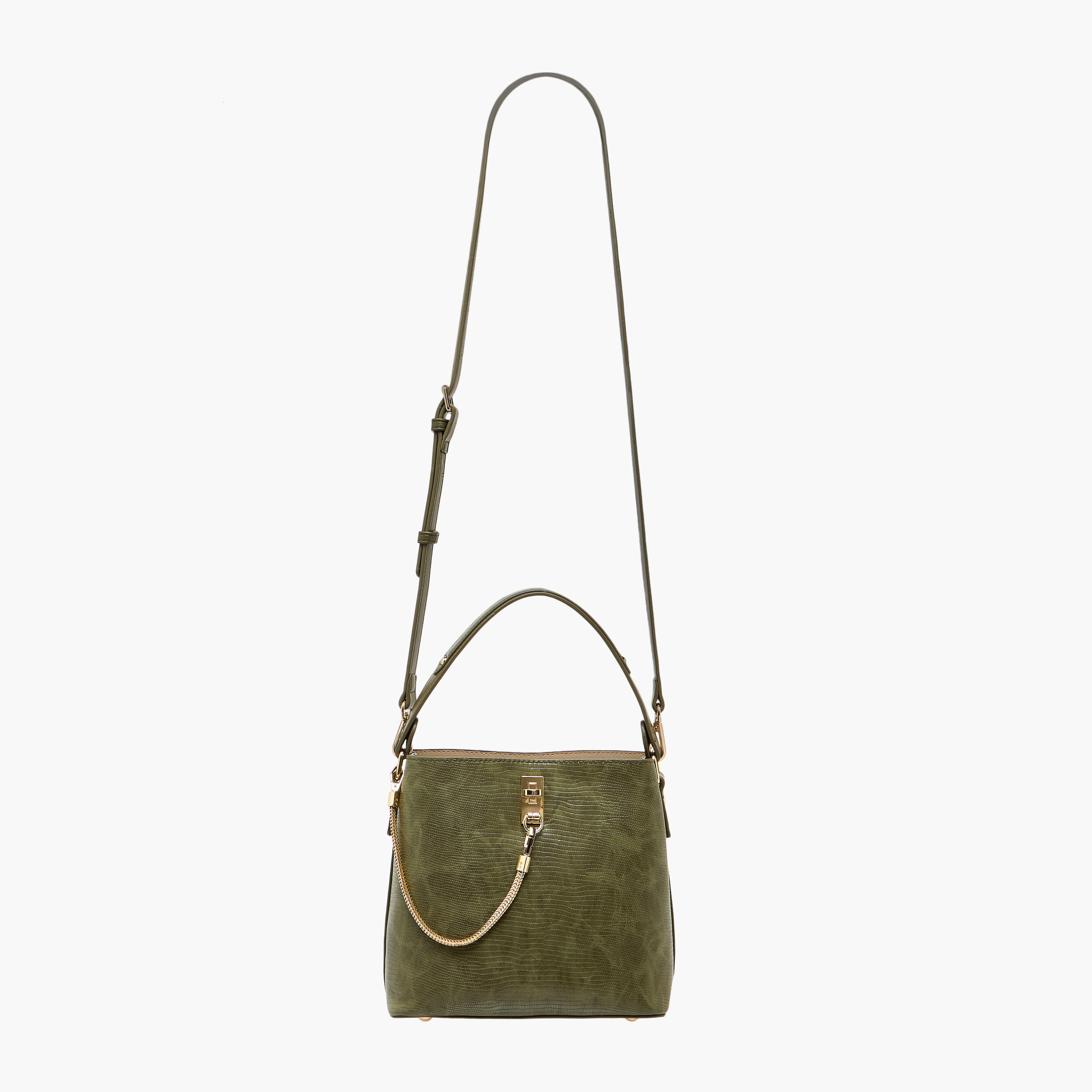 Celeste Textured Shoulder Bag with Zip Closure-women-bagsandwallets-handbags-image-3
