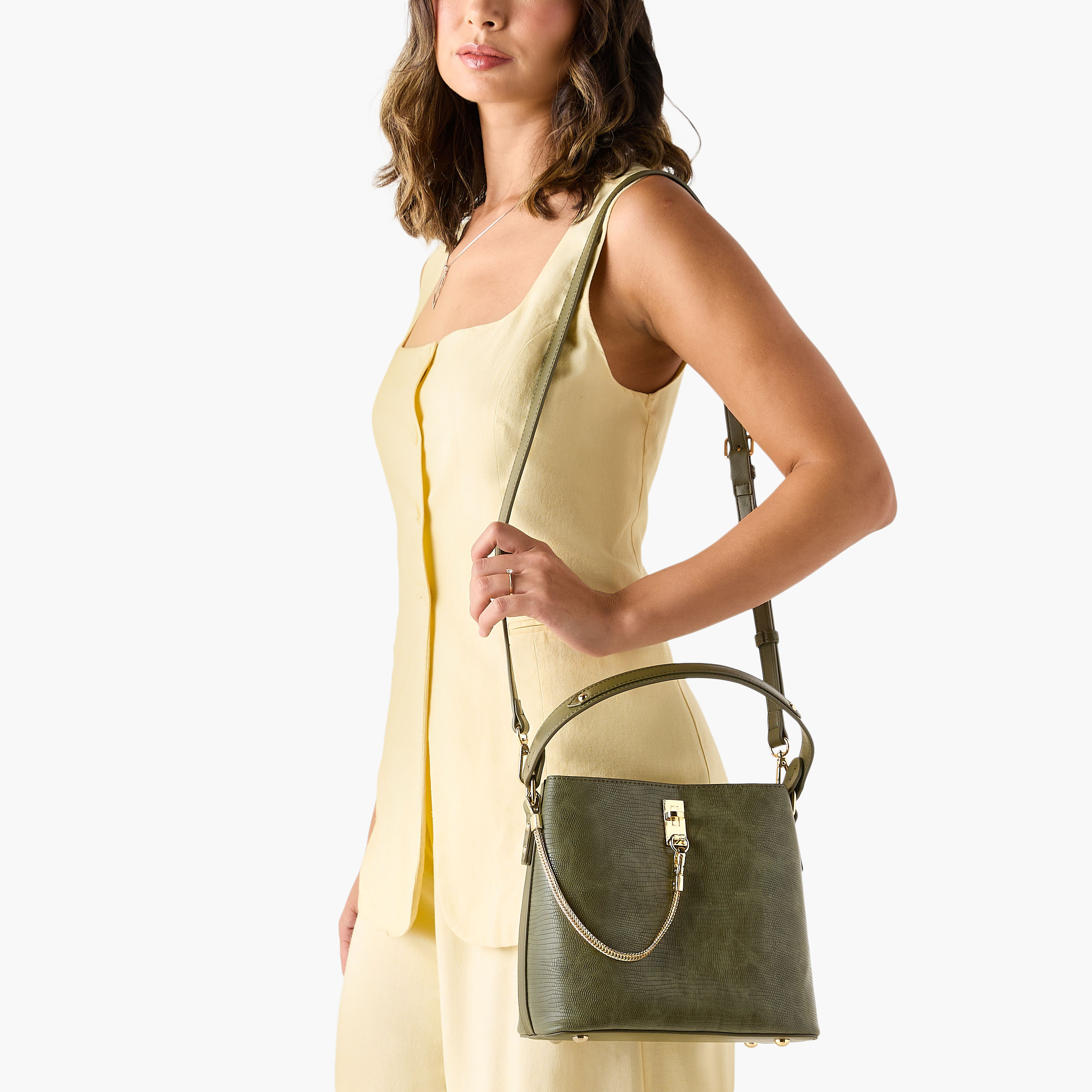 Celeste Textured Shoulder Bag with Zip Closure-women-bagsandwallets-handbags-image-4