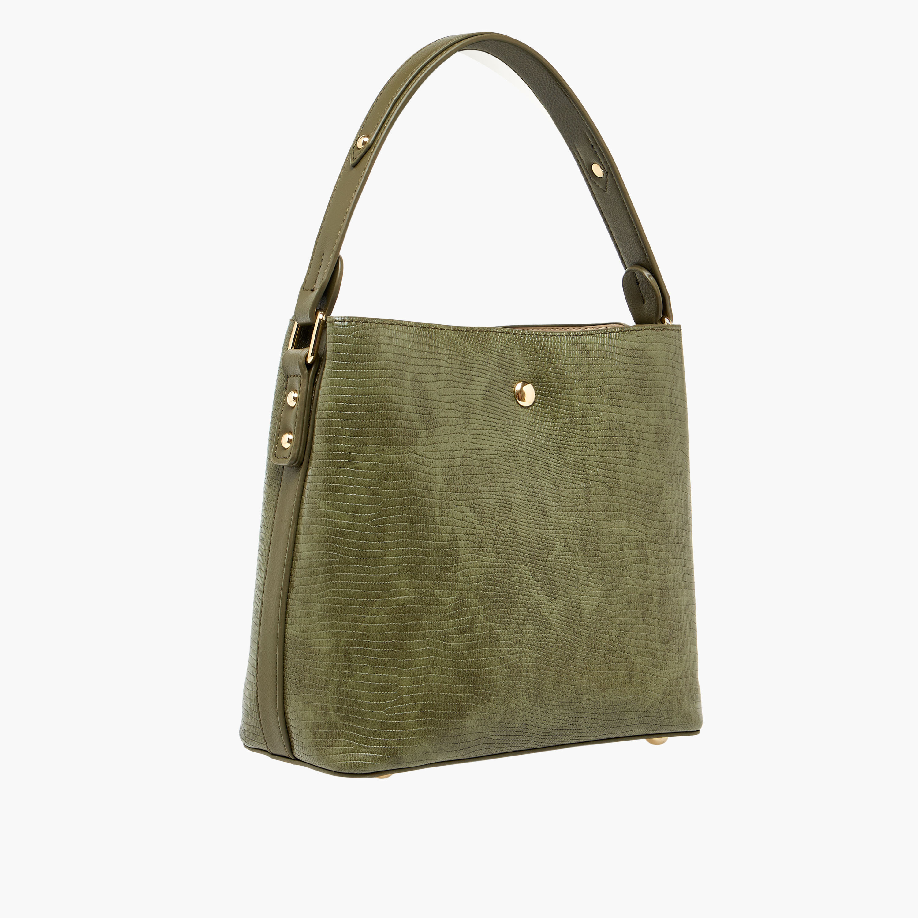 Celeste Textured Shoulder Bag with Zip Closure-women-bagsandwallets-handbags-image-5