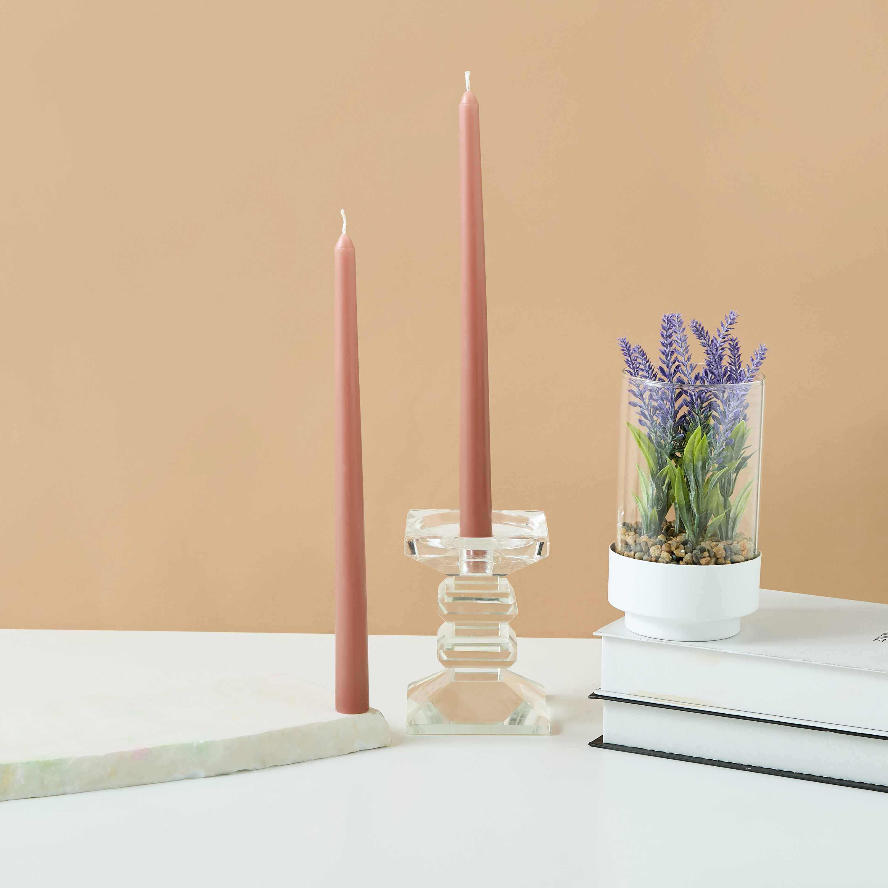 Essentials 2-Piece Unscented Taper Candle Set-household-homefragrance-candles-image-1