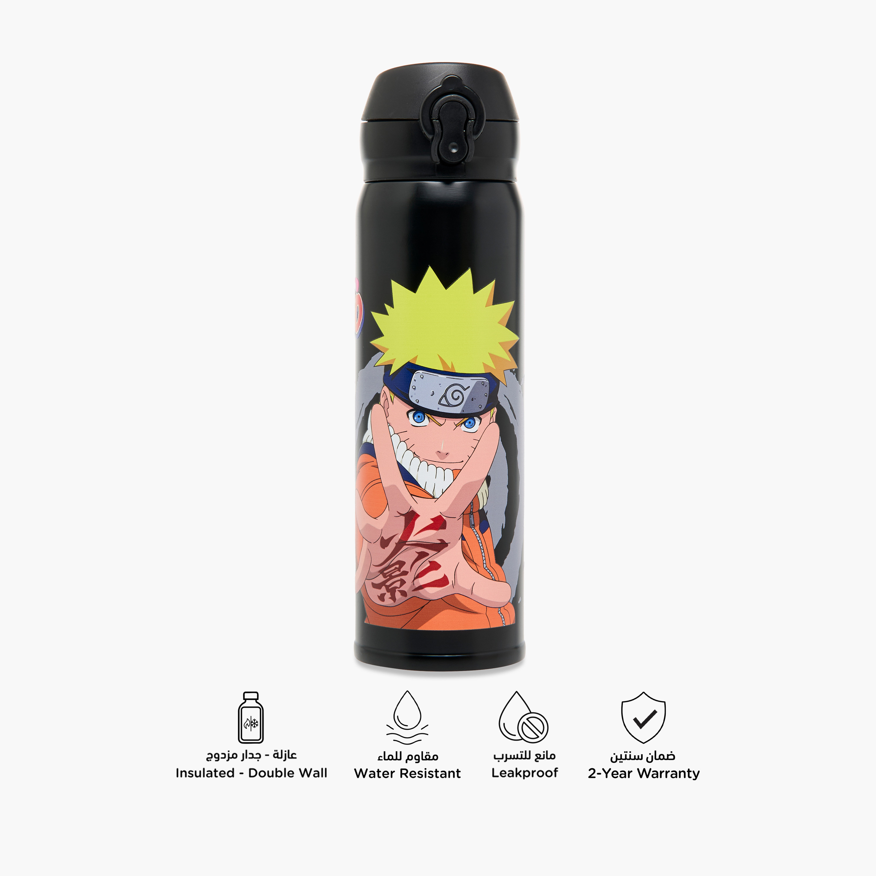 TV Tokyo Naruto Print Stainless Steel Water Bottle - 450 ml-school-waterbottles-image-4