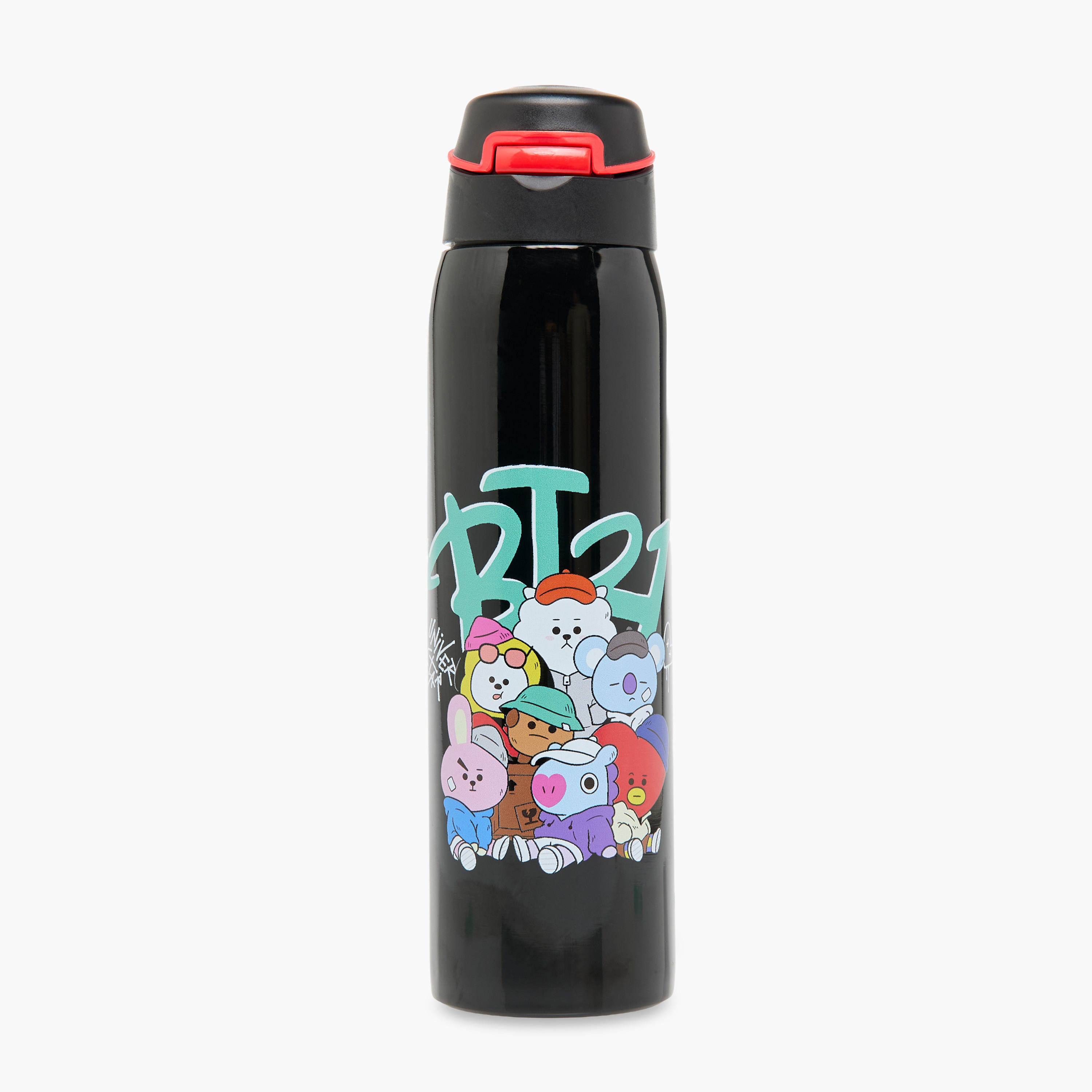 قارورة مياه ستانلس ستيل بقشة وطبعات من بي تي 21-school-waterbottles-image-1