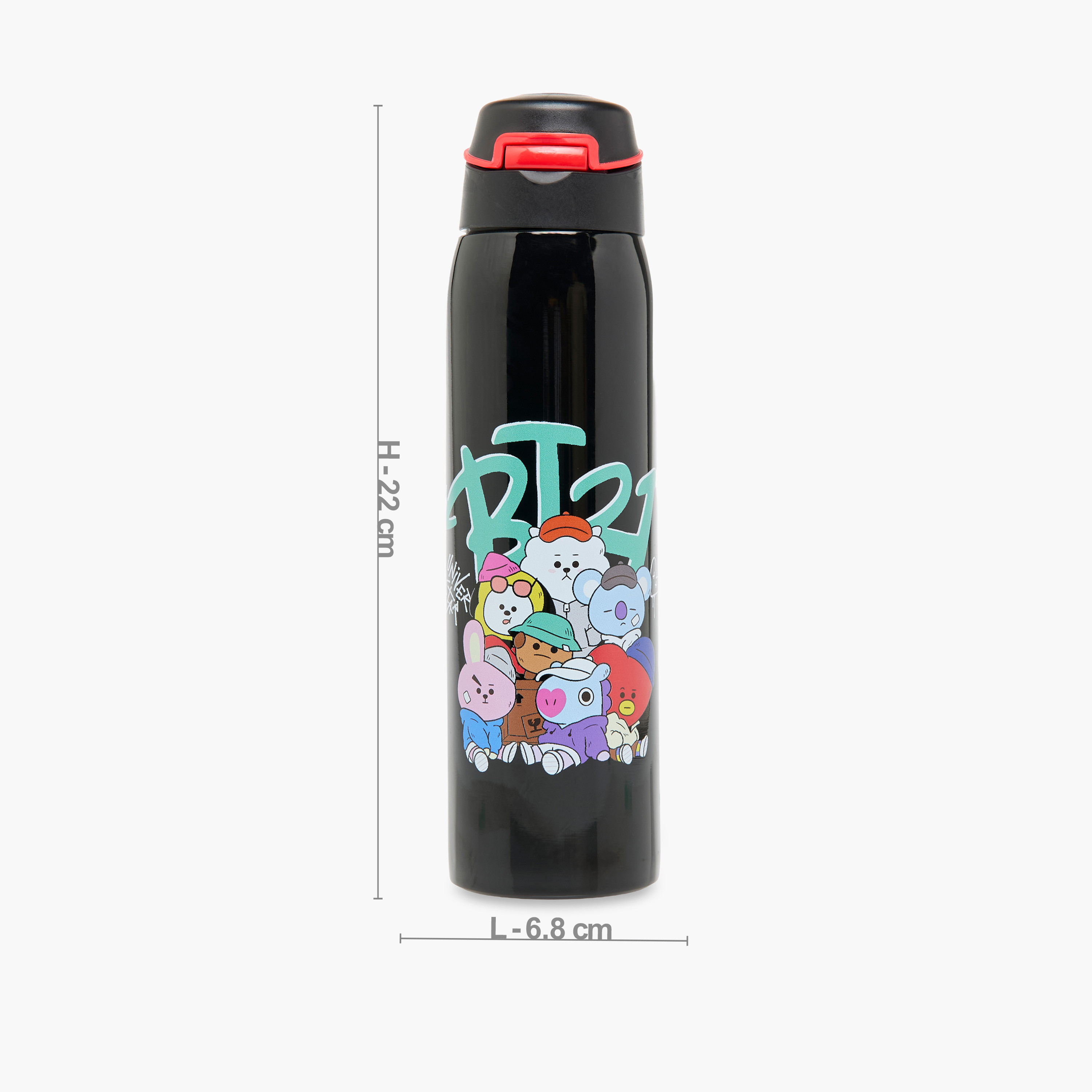 قارورة مياه ستانلس ستيل بقشة وطبعات من بي تي 21-school-waterbottles-image-2