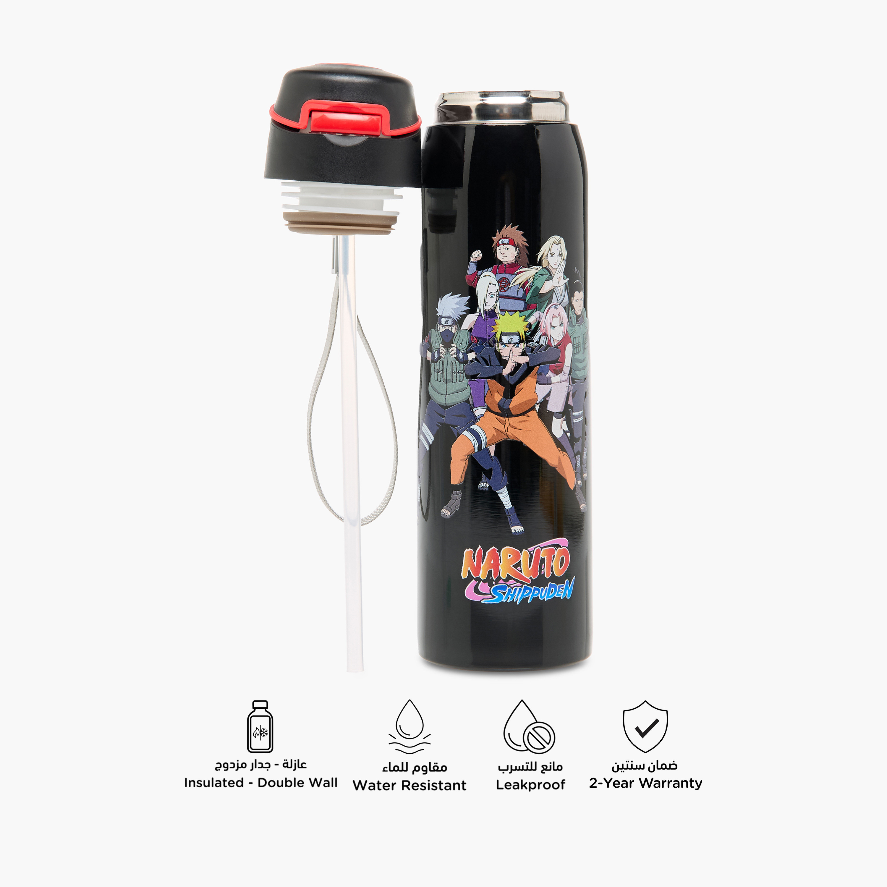 TV Tokyo Naruto Print Stainless Steel Sipper Water Bottle - 500 ml-school-waterbottles-image-4