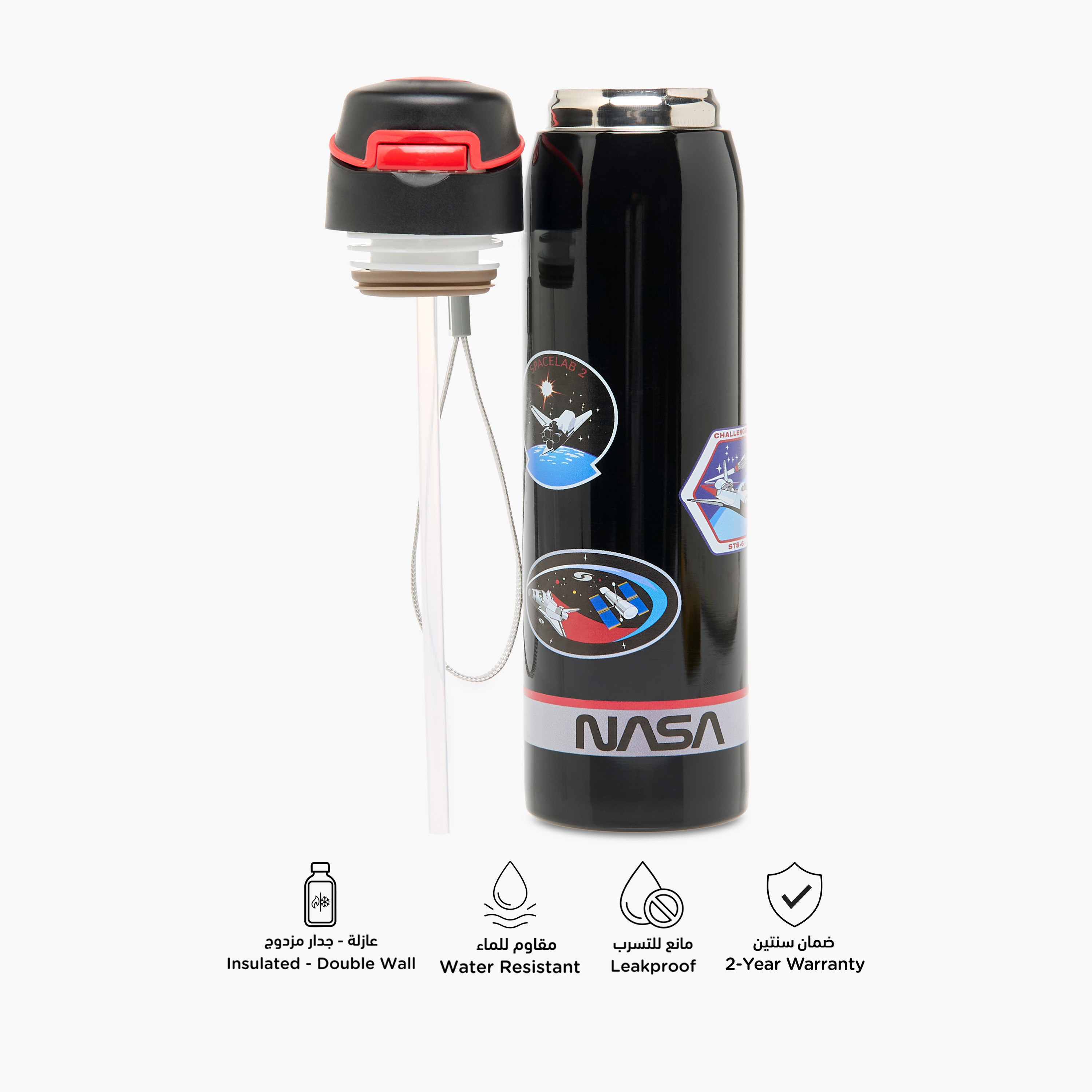 NASA Printed Stainless Steel Vacuum Water Bottle - 500 ml-school-waterbottles-image-4
