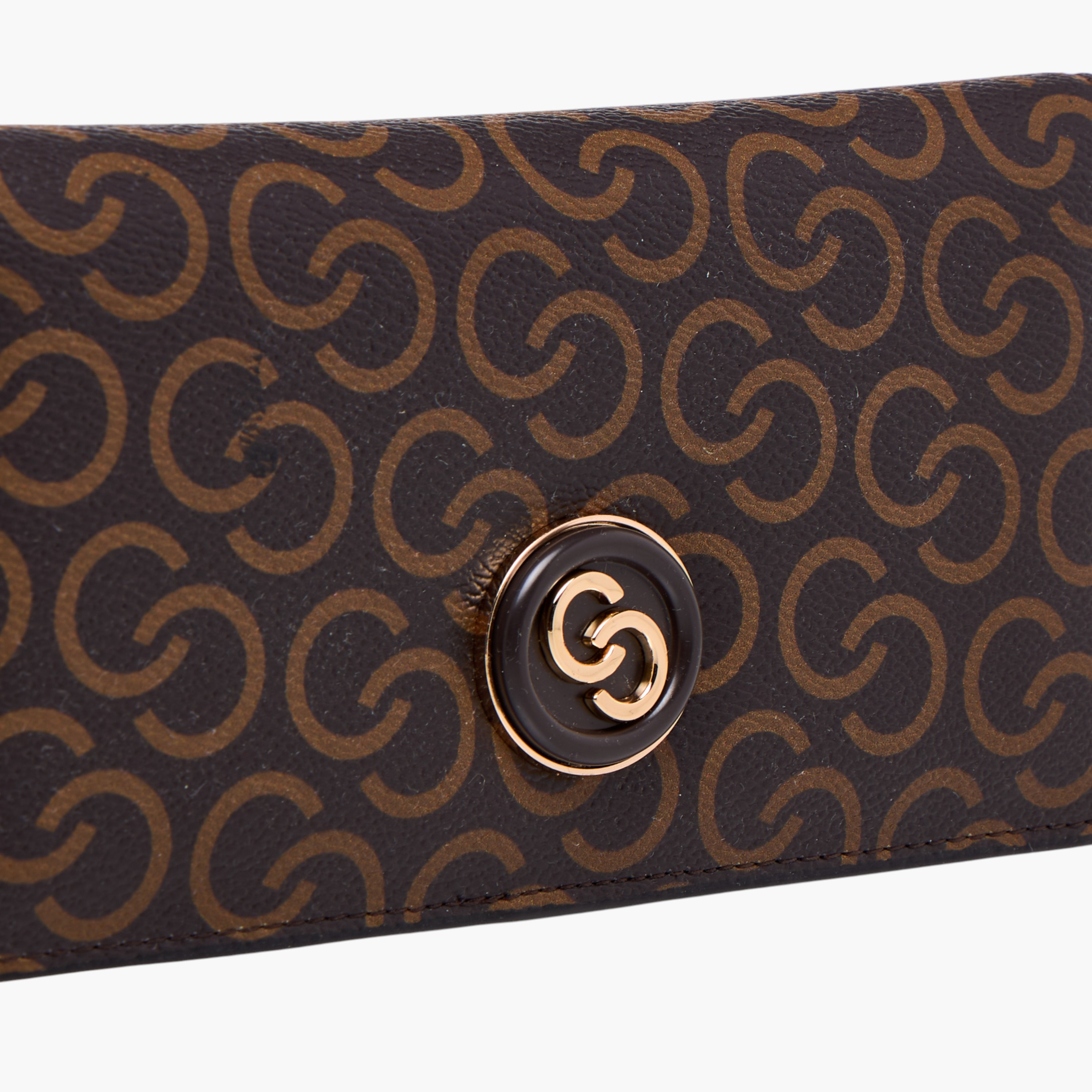 Celeste Monogram Print Bi-Fold Wallet with Snap Button Closure-women-bagsandwallets-wallets-image-4
