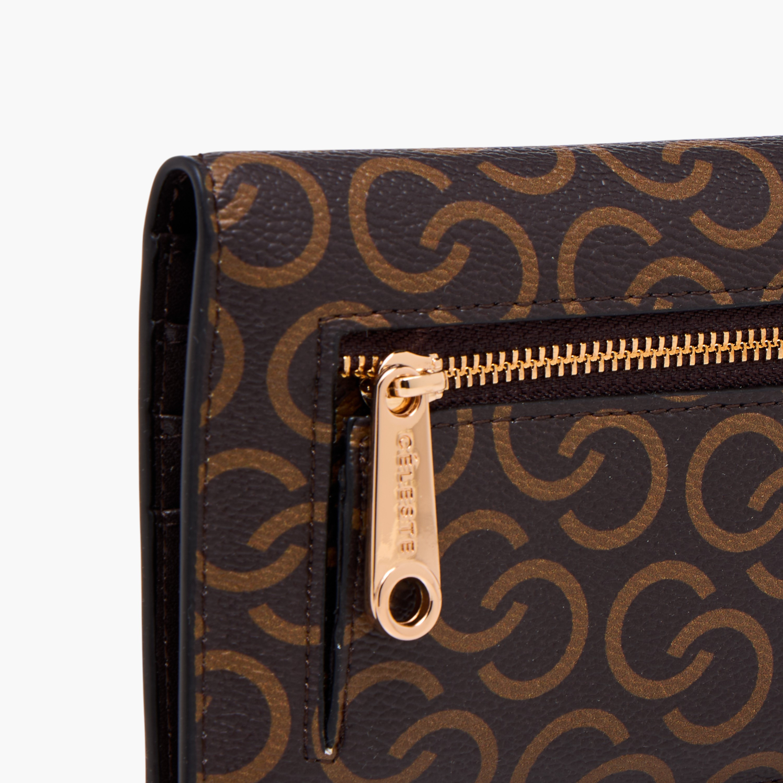 Celeste Monogram Print Bi-Fold Wallet with Snap Button Closure-women-bagsandwallets-wallets-image-5