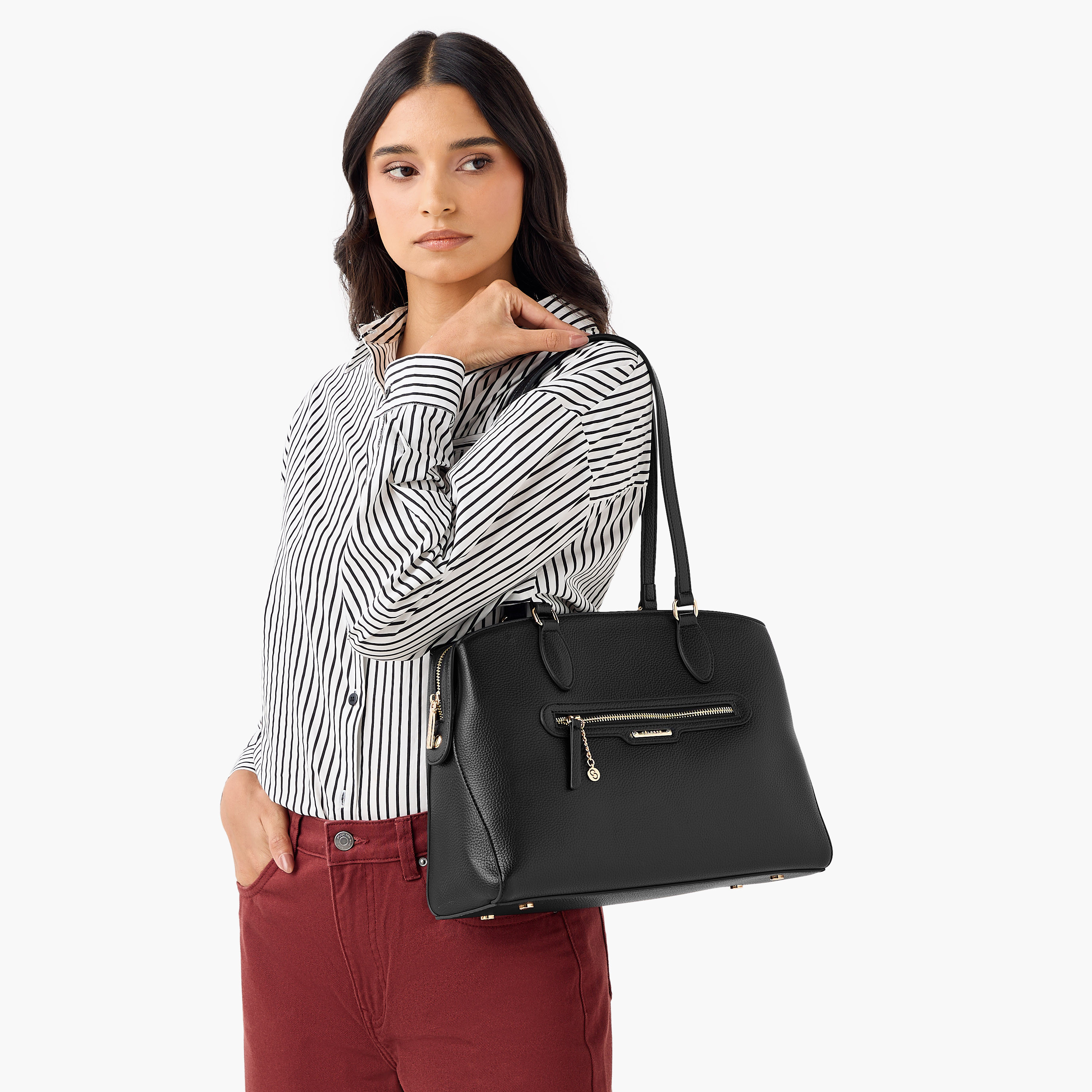 شنطة توتي سادة بسحاب إغلاق من سيليست-women-bagsandwallets-handbags-image-2