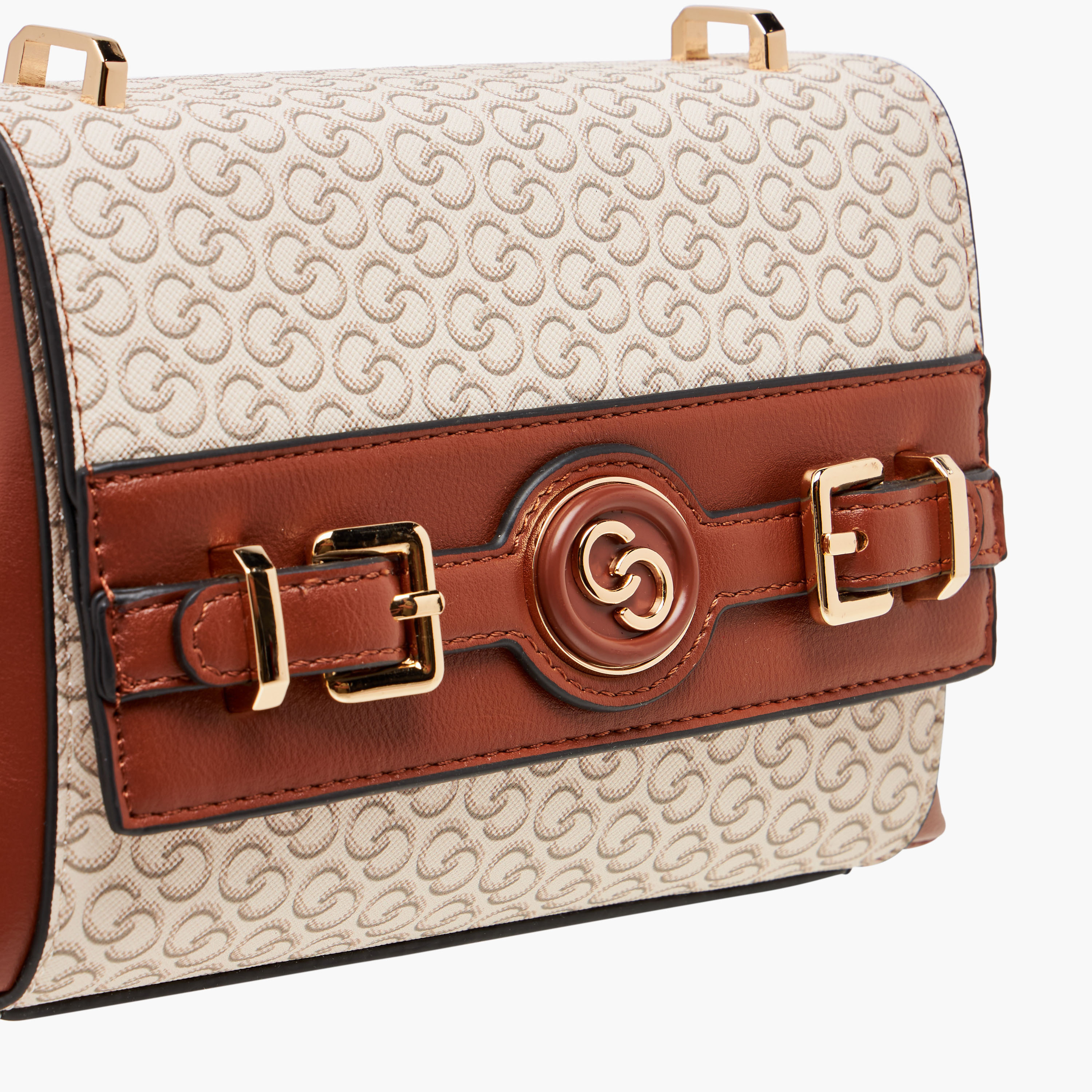 Celeste Monogram Print Crossbody Bag with Adjustable Strap and Button Closure-women-bagsandwallets-handbags-image-5
