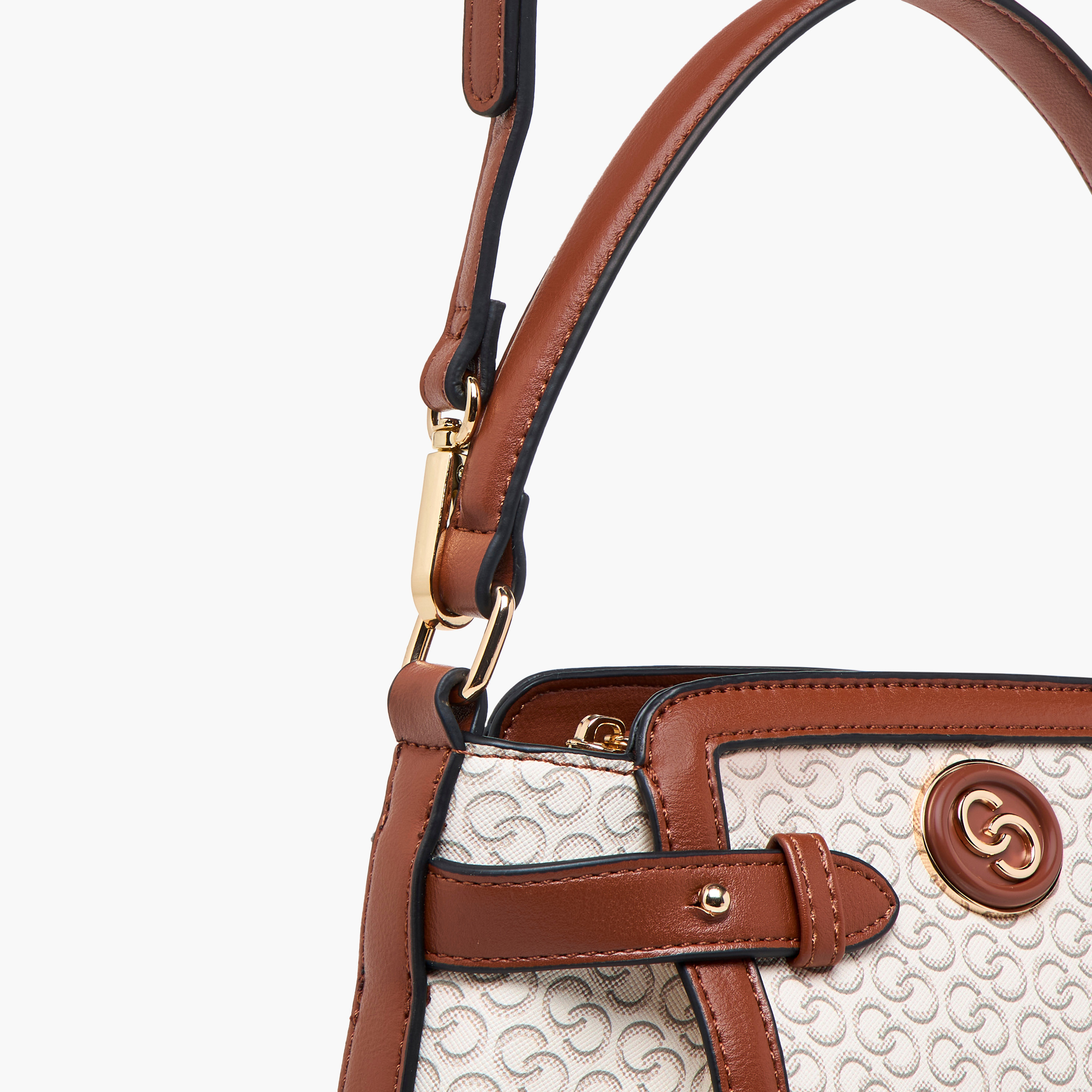 Celeste Monogram Print Shoulder Bag with Detachable Strap and Zip Closure-women-bagsandwallets-handbags-image-6