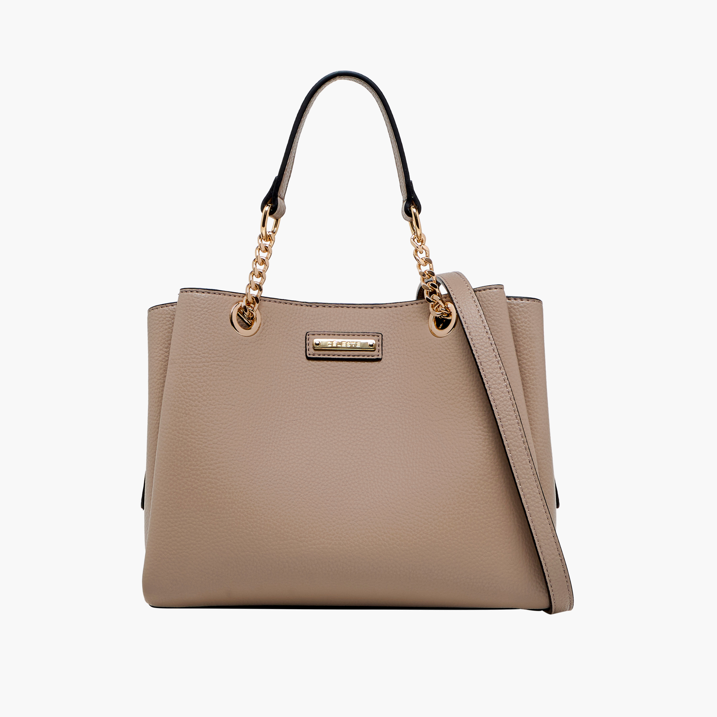 Celeste Solid Tote Bag with Double Handle and Detachable Strap-women-bagsandwallets-handbags-image-1