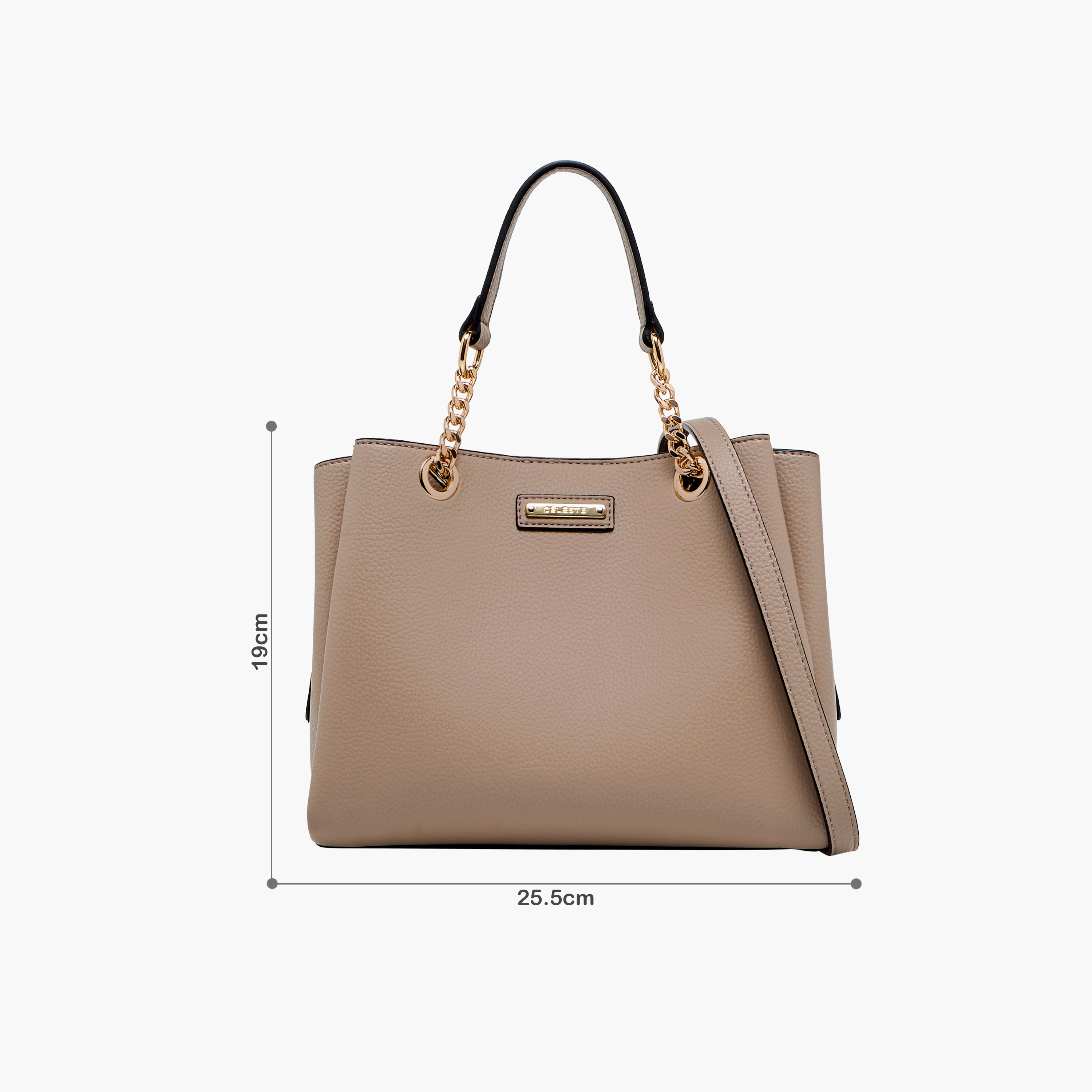 Celeste Solid Tote Bag with Double Handle and Detachable Strap-women-bagsandwallets-handbags-image-2