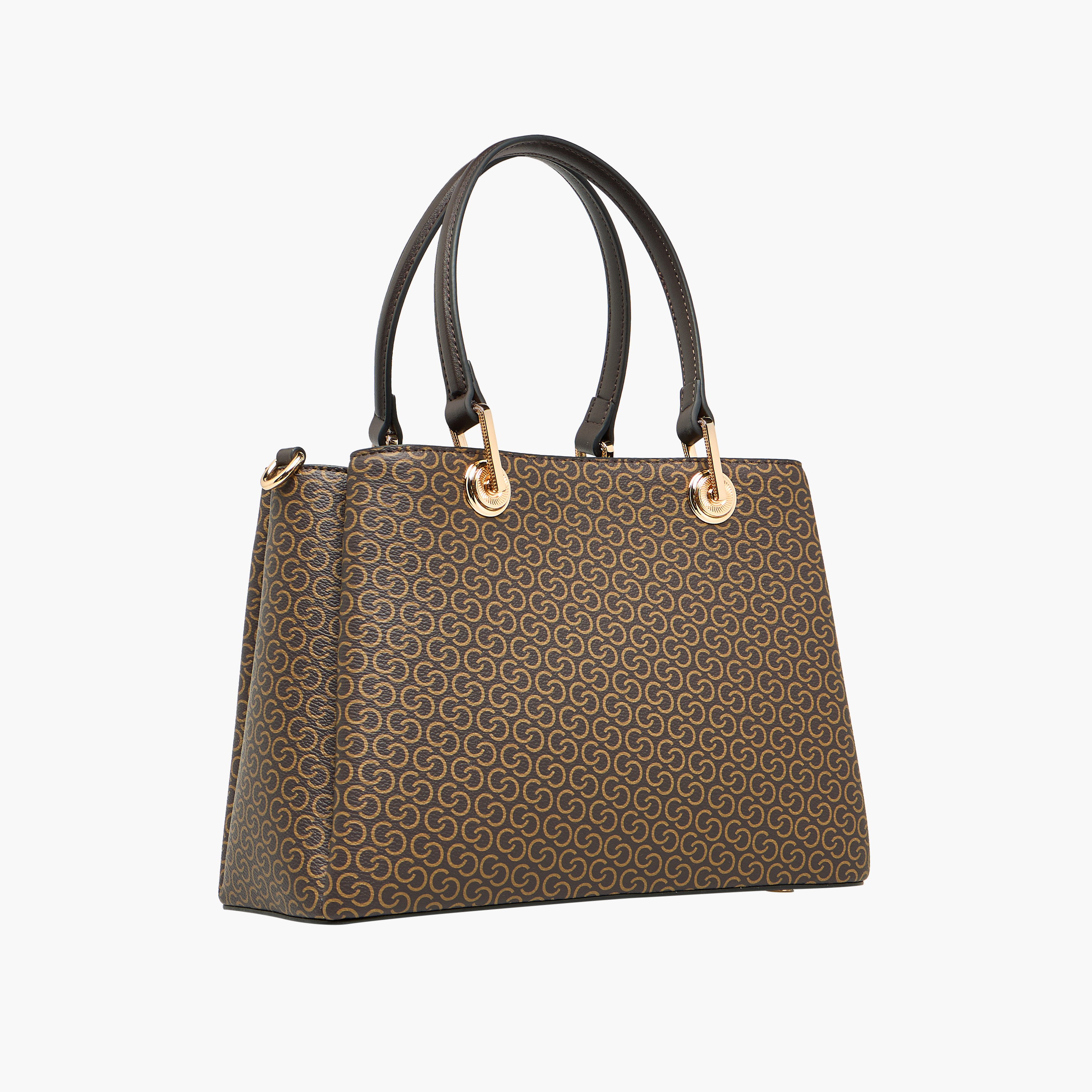 Celeste Monogram Print Tote Bag with Detachable Strap and Zip Closure-women-bagsandwallets-handbags-image-5