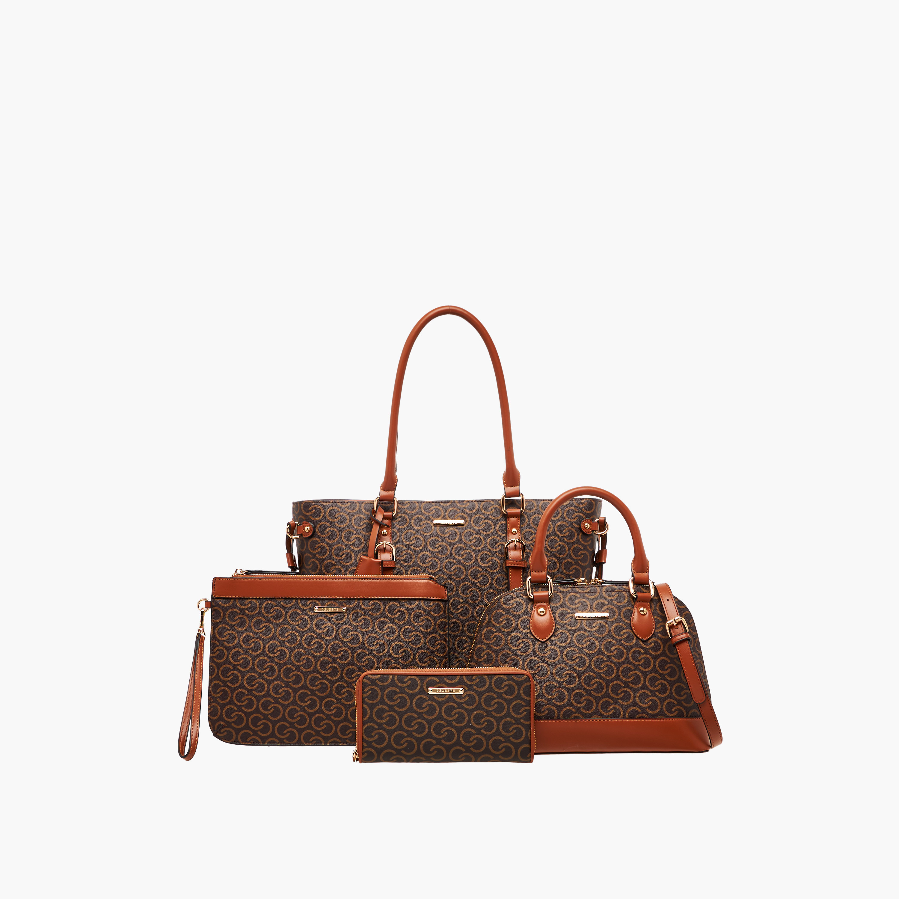 طقم شنط 4 قطع بطبعات مونوجرام من سيليست-women-bagsandwallets-handbags-image-1