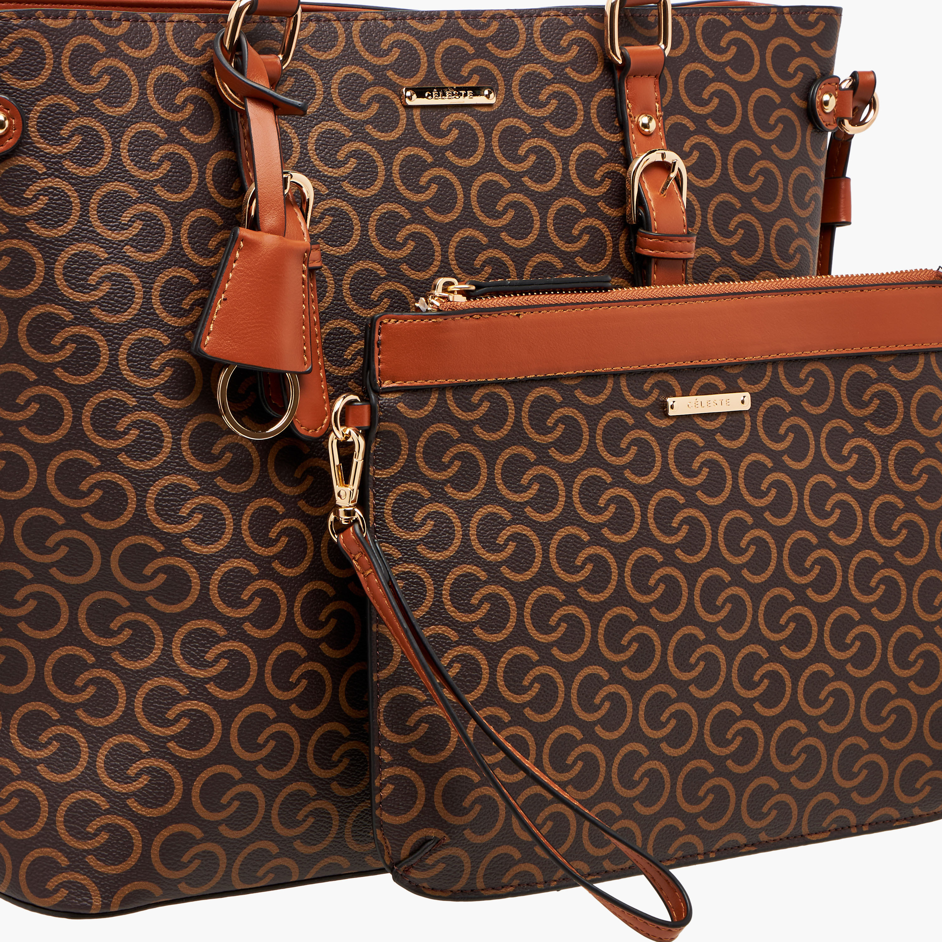 طقم شنط 4 قطع بطبعات مونوجرام من سيليست-women-bagsandwallets-handbags-image-7