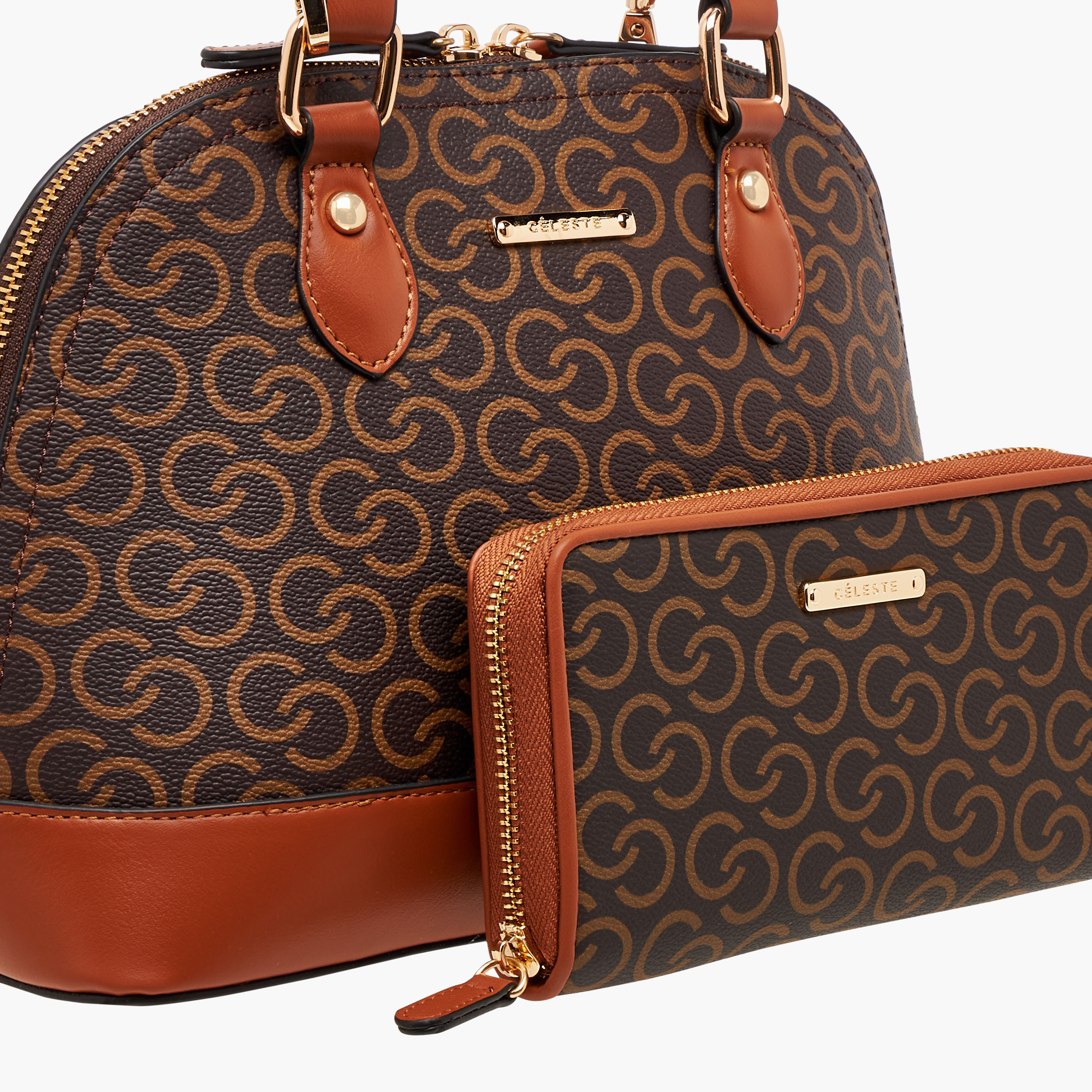 طقم شنط 4 قطع بطبعات مونوجرام من سيليست-women-bagsandwallets-handbags-image-8