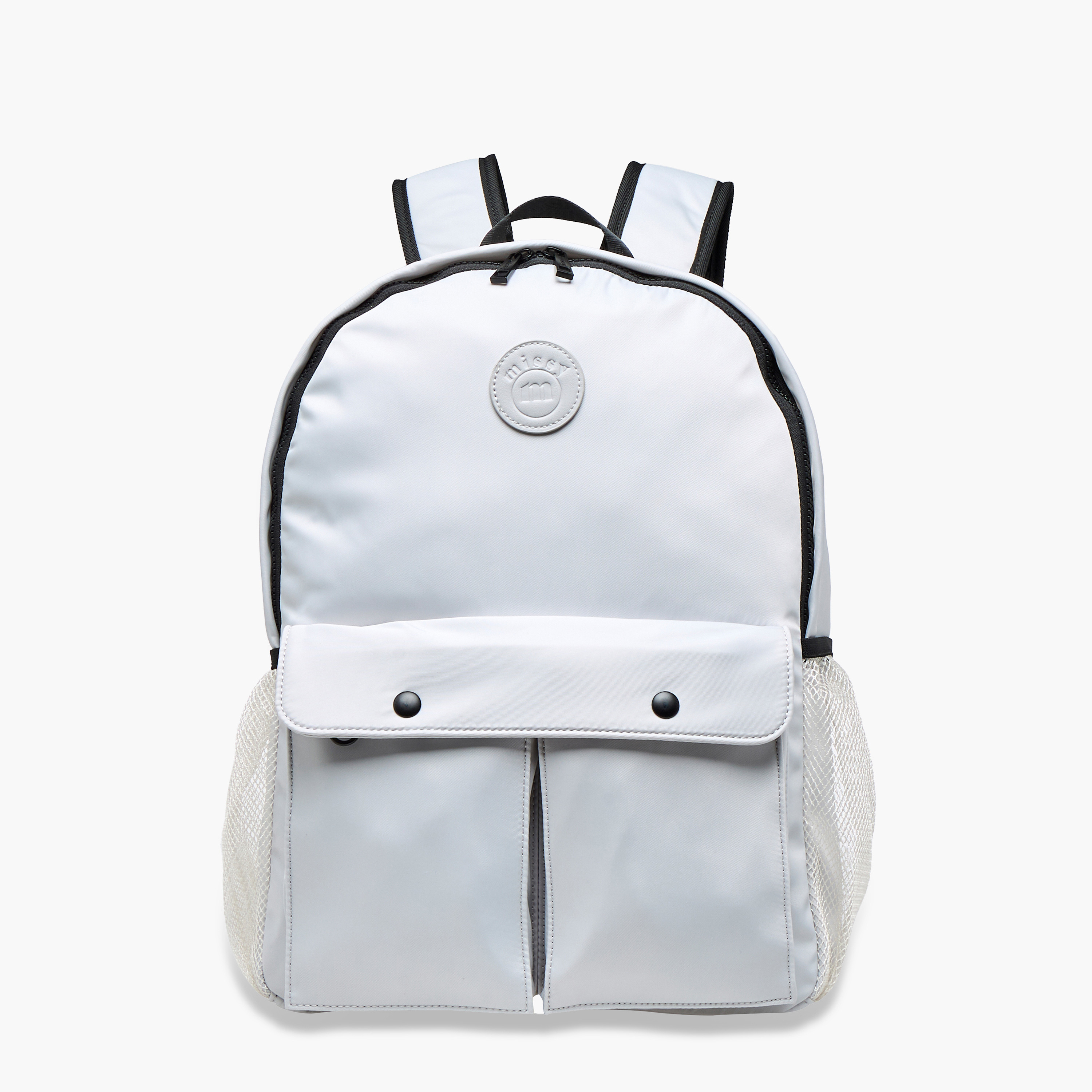 Missy Solid Backpack with Adjustable Straps and Zip Closure - 12x30x41 cm-men-bags-image-1