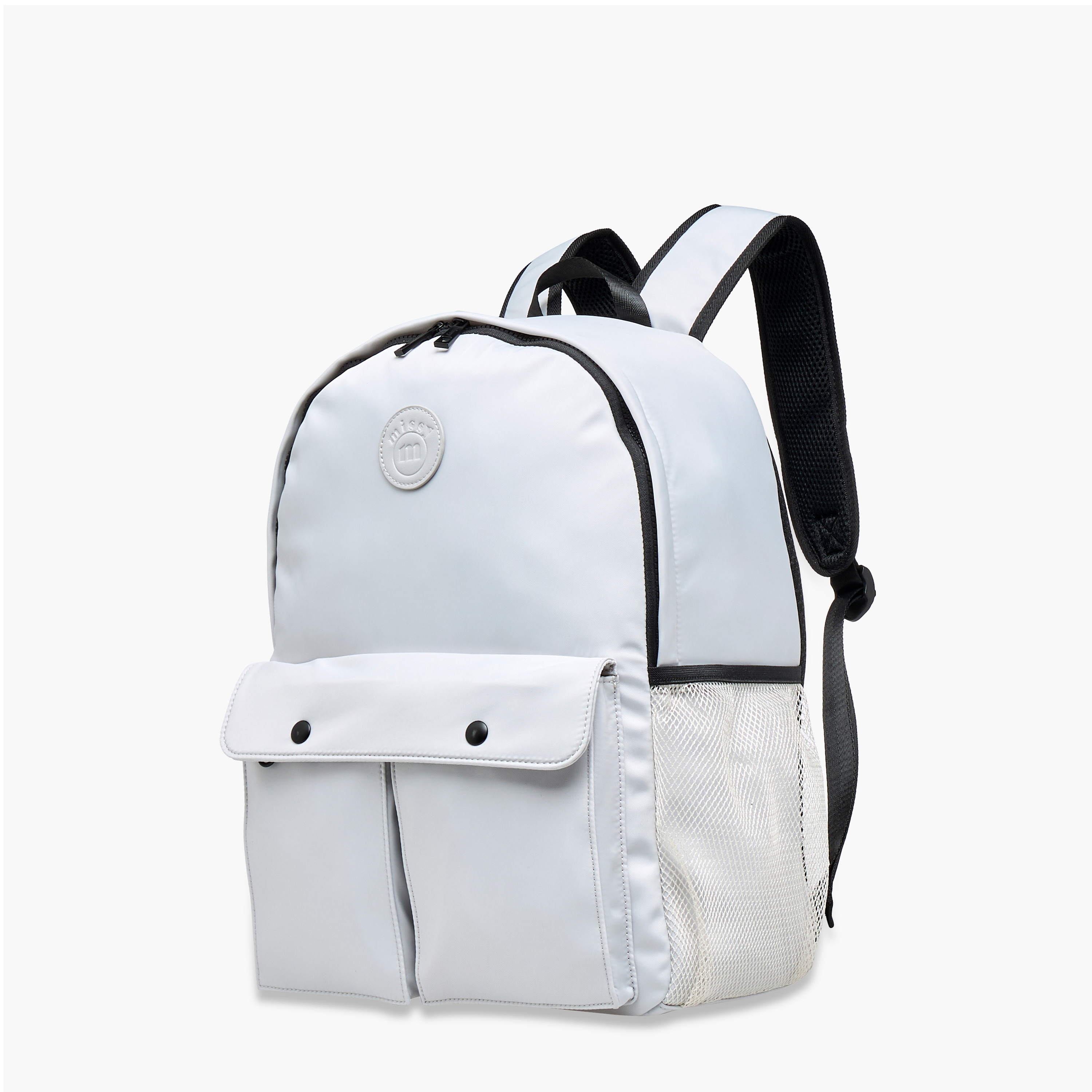 Missy Solid Backpack with Adjustable Straps and Zip Closure - 12x30x41 cm-men-bags-image-2