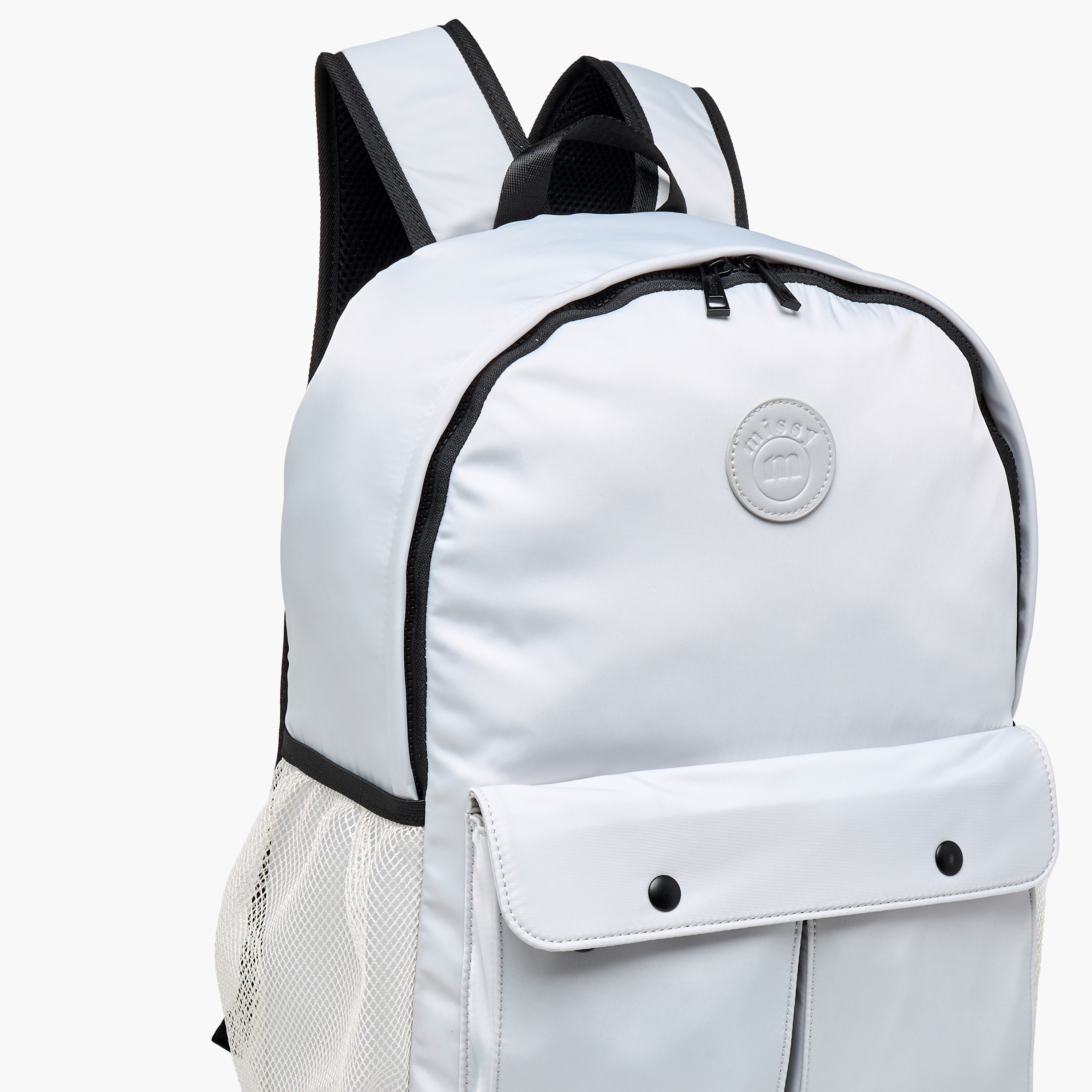 Missy Solid Backpack with Adjustable Straps and Zip Closure - 12x30x41 cm-men-bags-image-4