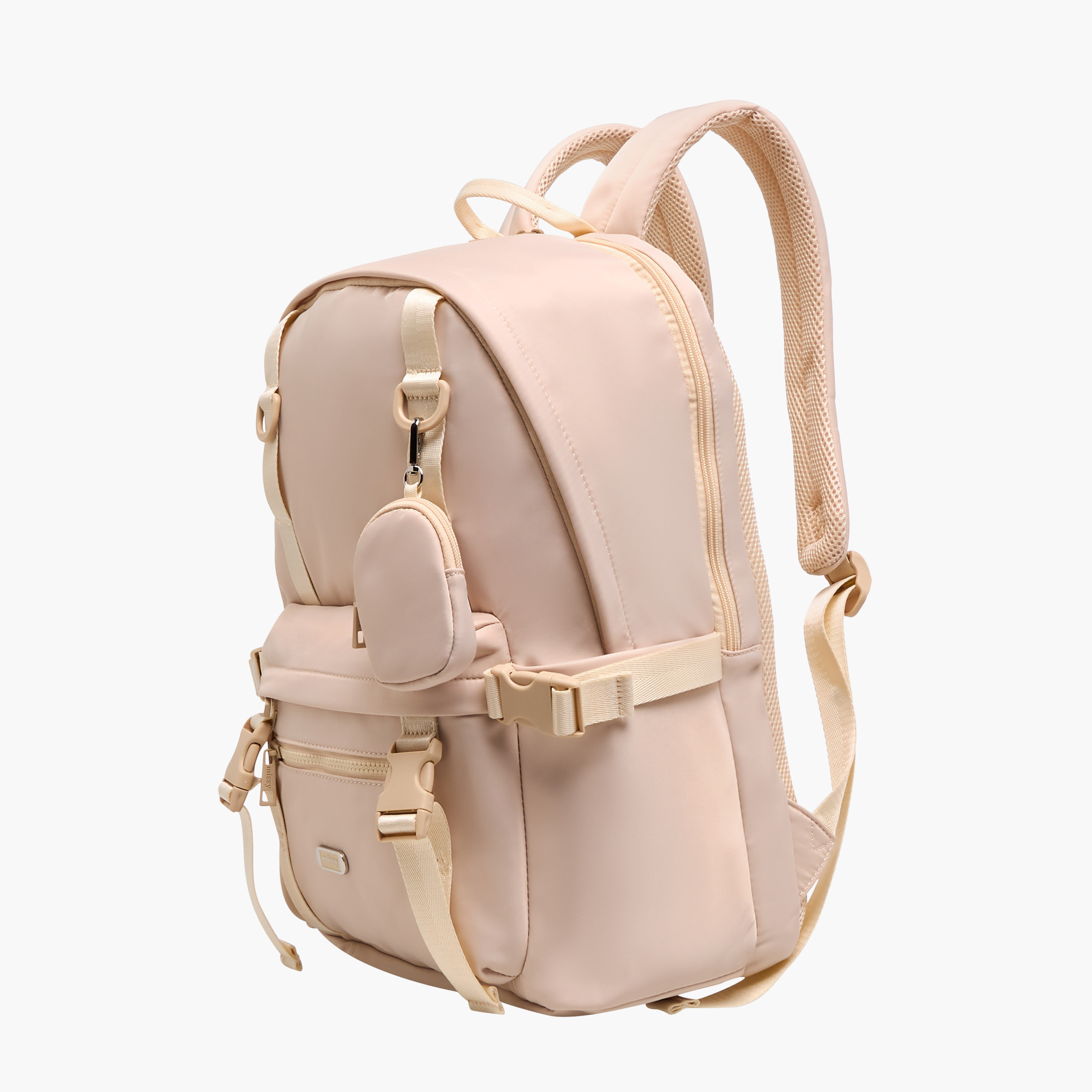 Missy Solid Backpack with Adjustable Shoulder Straps and Pouch-women-bagsandwallets-backpacks-image-3
