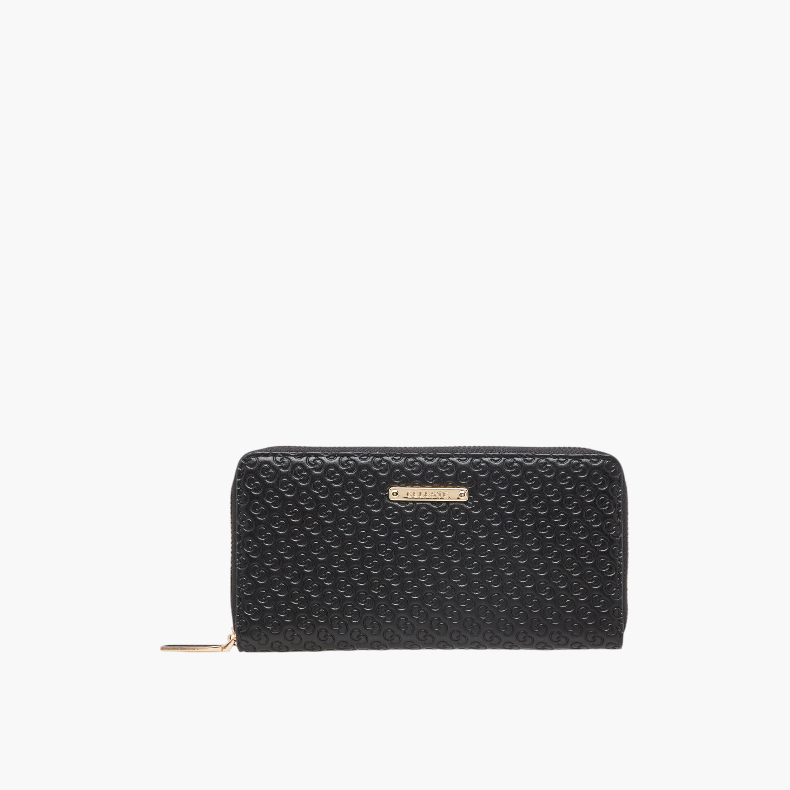 محفظة بسحاب إغلاق دائري ونقوش مونوجرام من سيليست-women-bagsandwallets-wallets-image-1