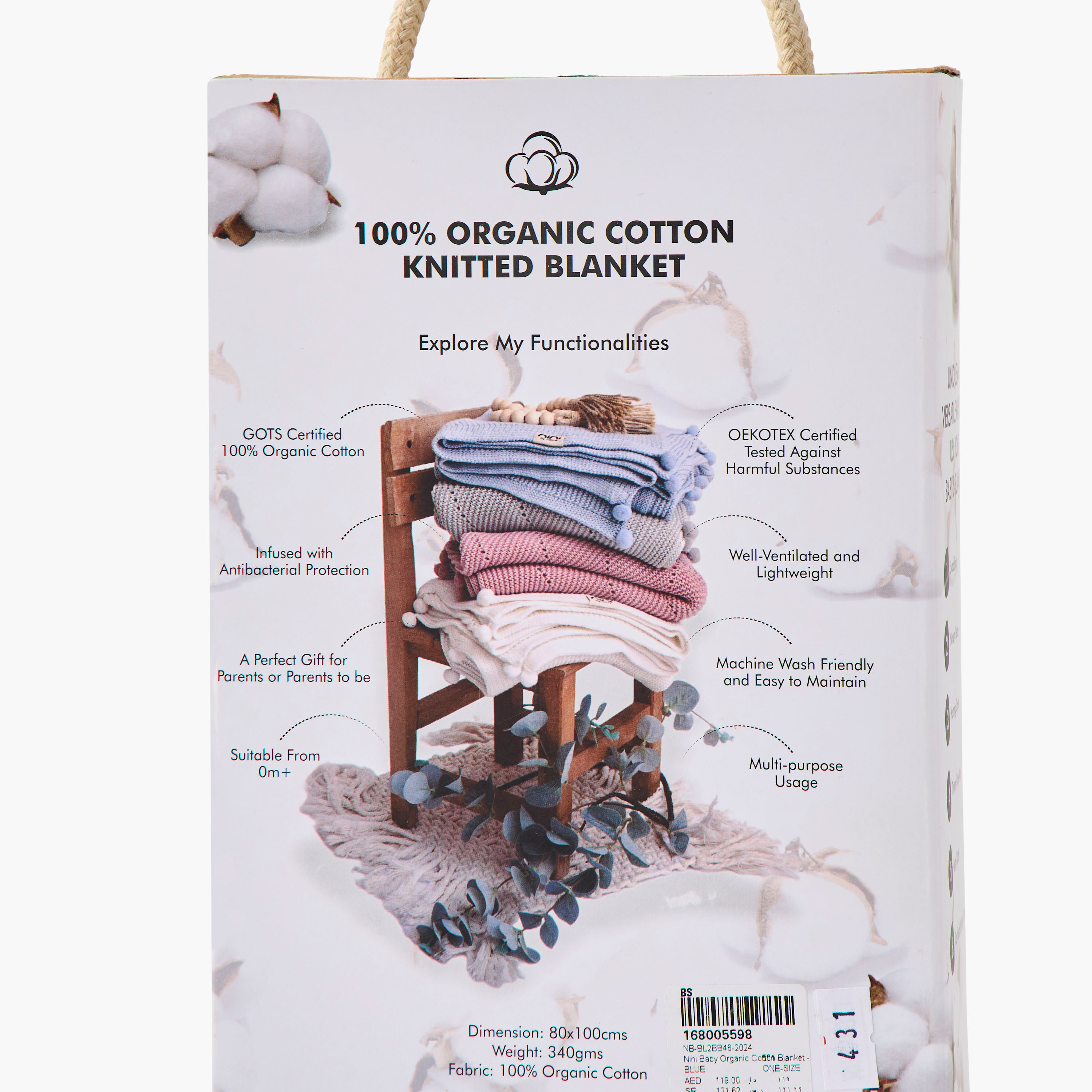 Nini Organic Cotton Blanket - 100x80 cm-baby-nursery-blanketsandswaddles-blanketsandquilts-image-8