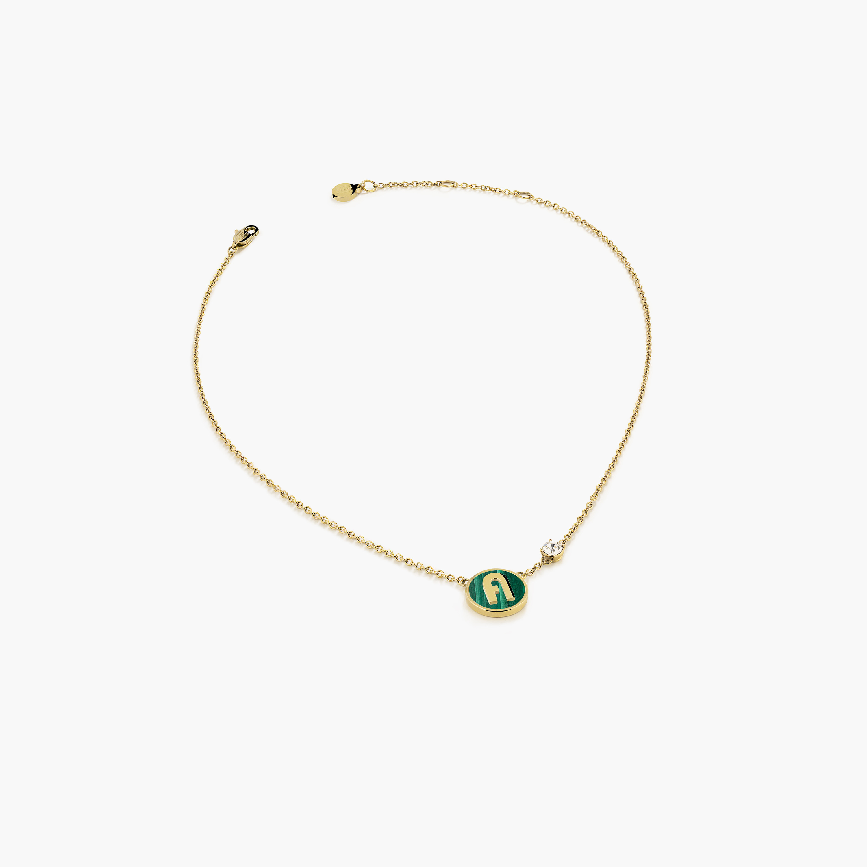 Furla Women's Stones Gold With Crystals & Green Malachite Necklace Stainless Steel | FJ4003NTU-women-watchesandjewellery-jewellery-necklacesandpendants-image-1