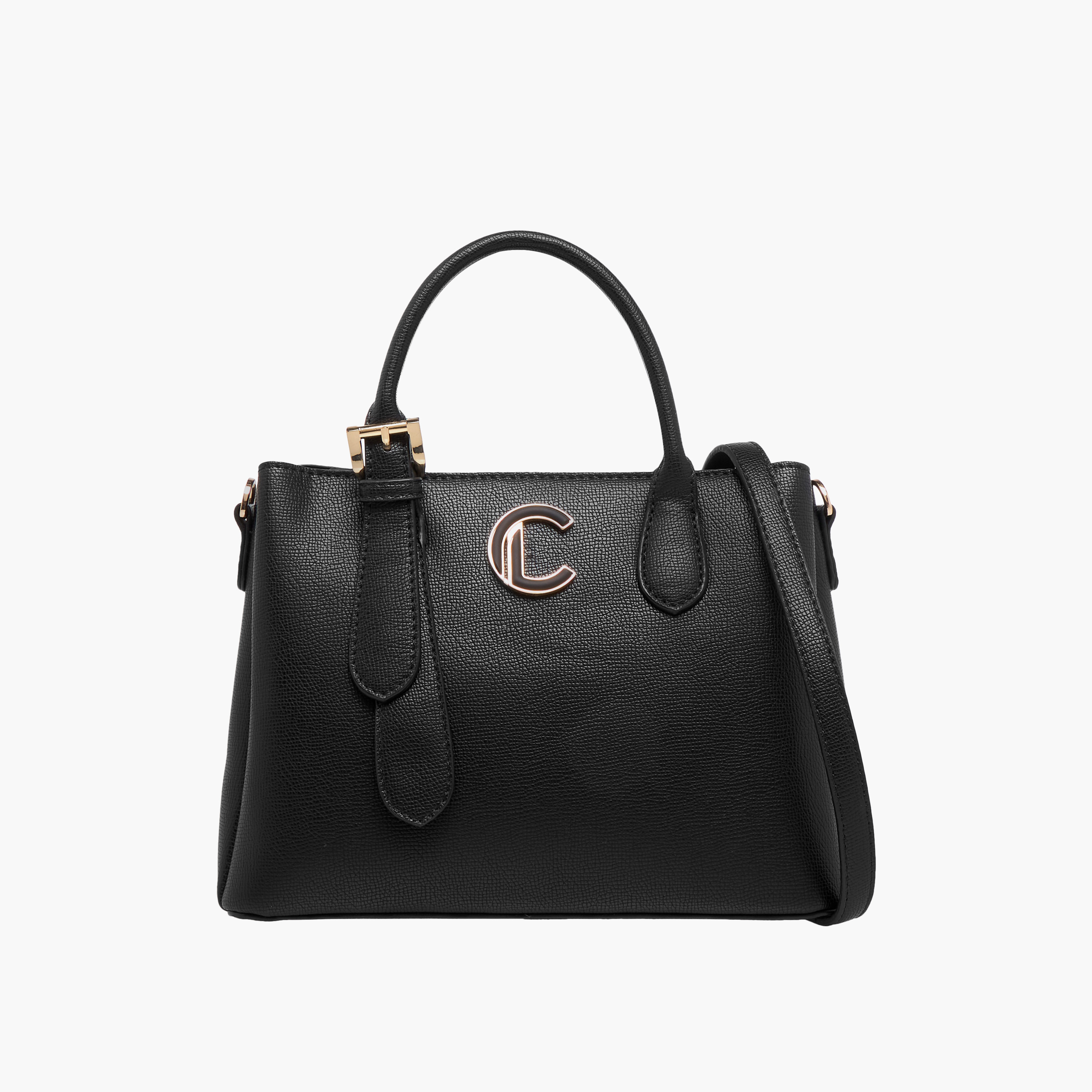 Le Confort Textured Tote Bag with Detachable Strap and Zip Closure-women-bagsandwallets-handbags-image-1