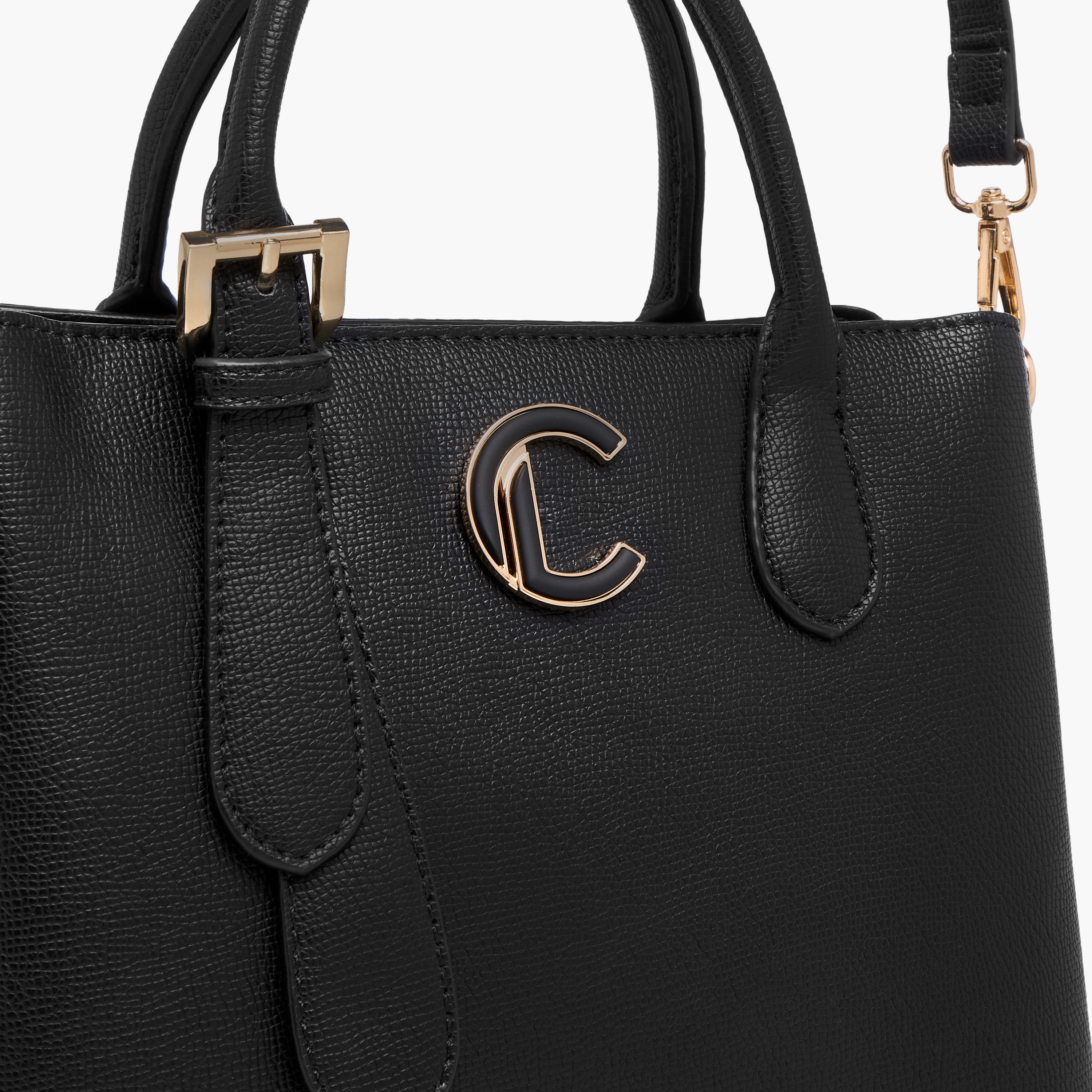 Le Confort Textured Tote Bag with Detachable Strap and Zip Closure-women-bagsandwallets-handbags-image-7