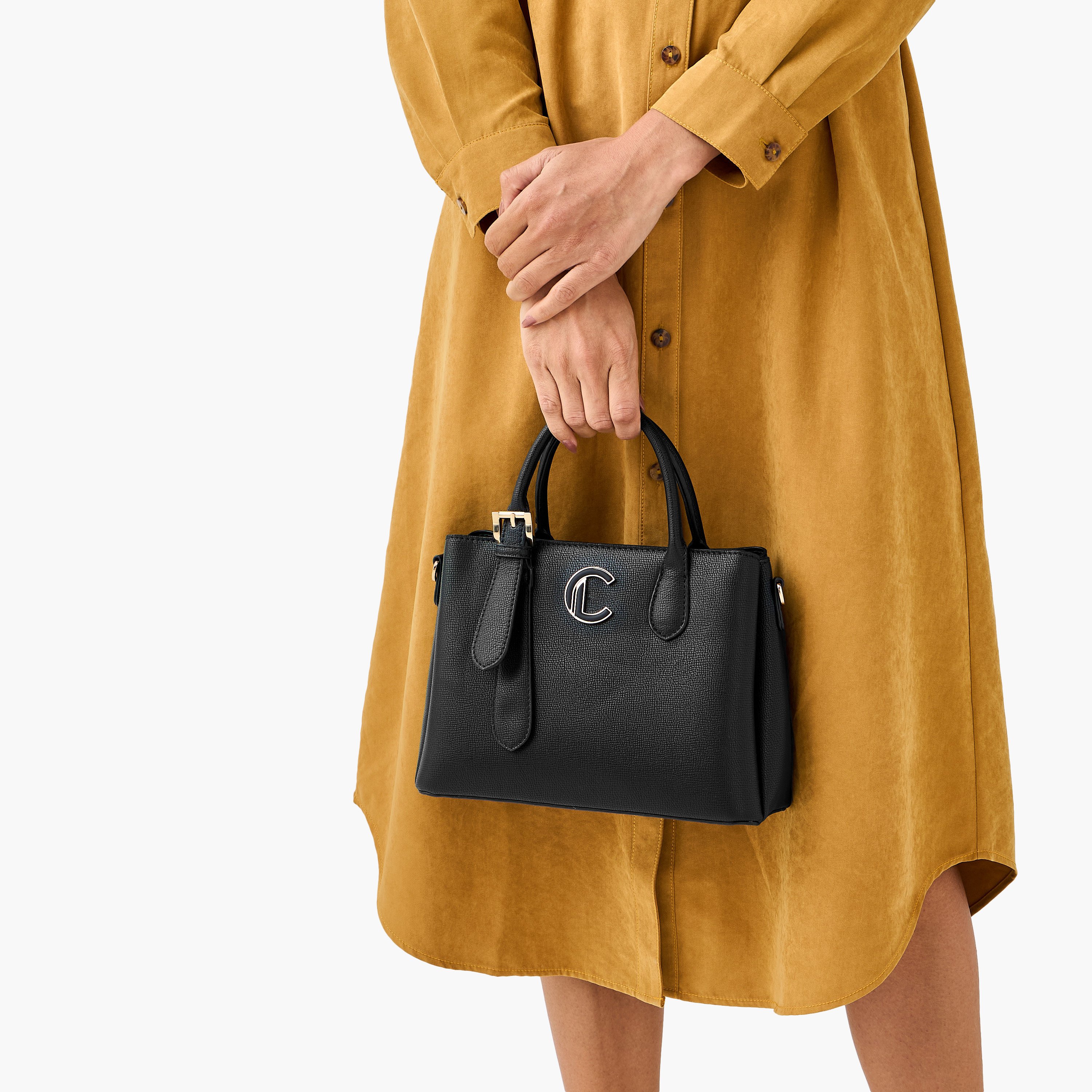 Le Confort Textured Tote Bag with Detachable Strap and Zip Closure-women-bagsandwallets-handbags-image-9