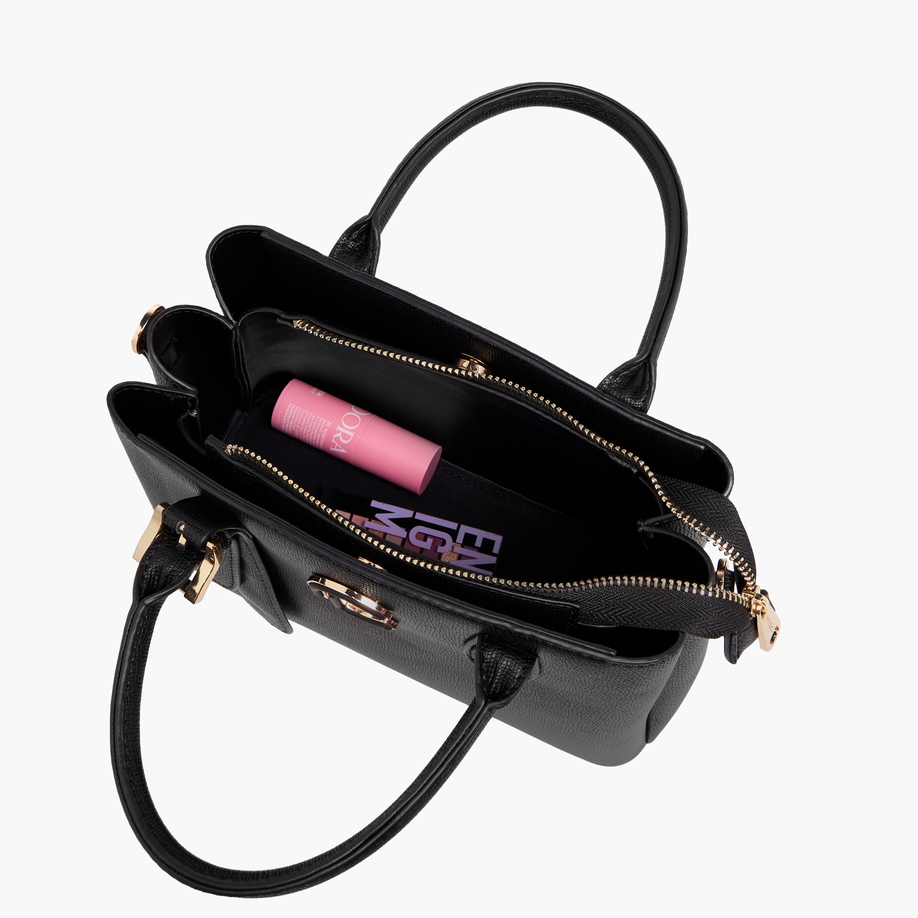 Le Confort Textured Tote Bag with Detachable Strap and Zip Closure-women-bagsandwallets-handbags-image-10