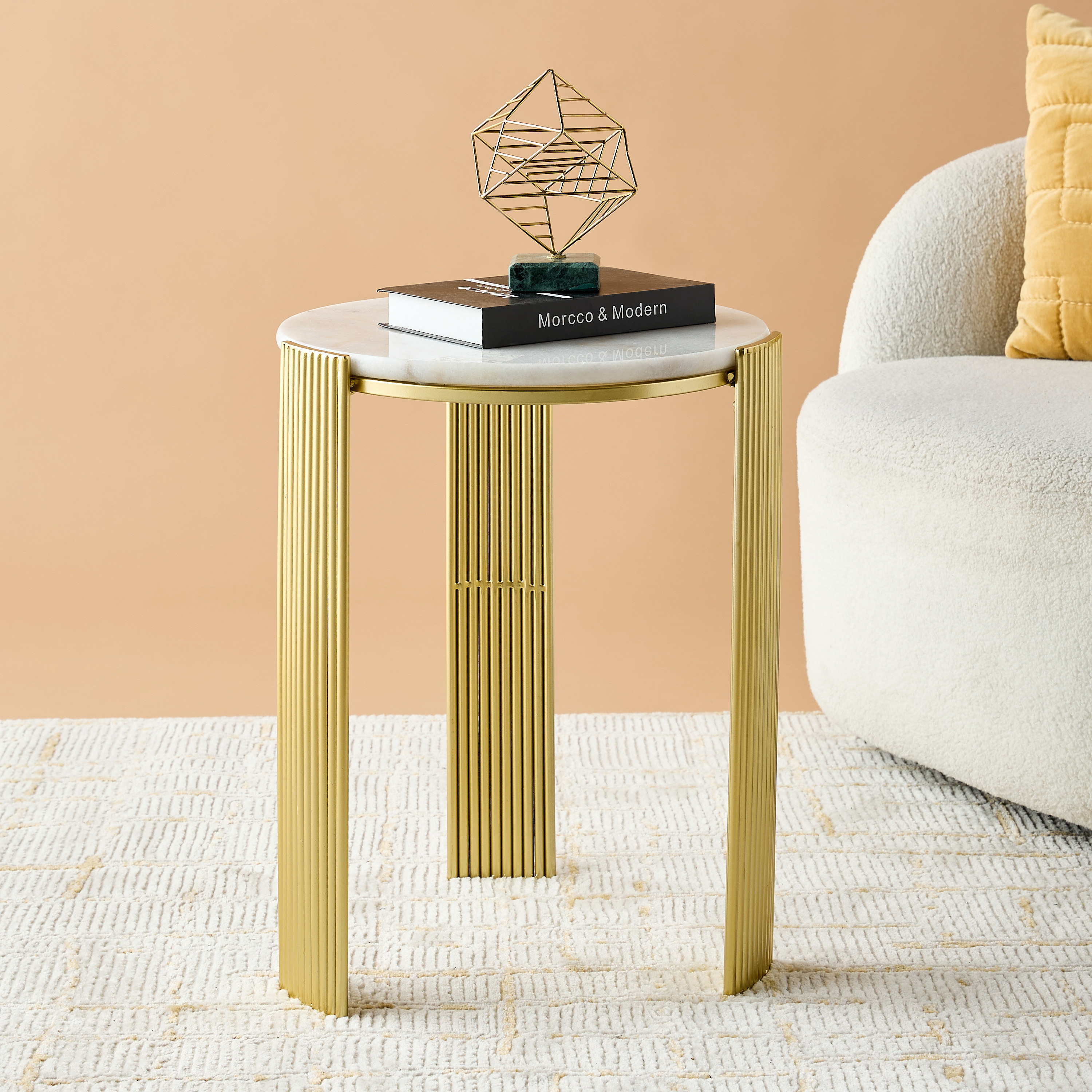 Marble Top Side Table - 43x55 cms-furniture-livingroom-sideandendtables-image-1