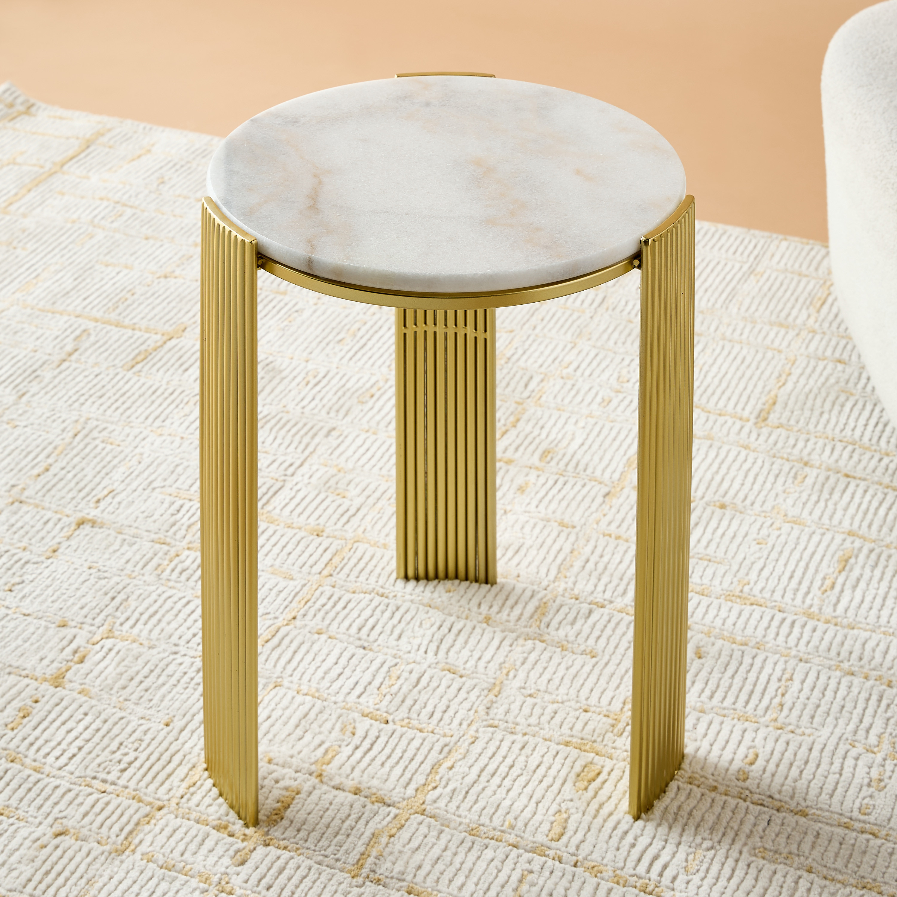 Marble Top Side Table - 43x55 cms-furniture-livingroom-sideandendtables-image-2