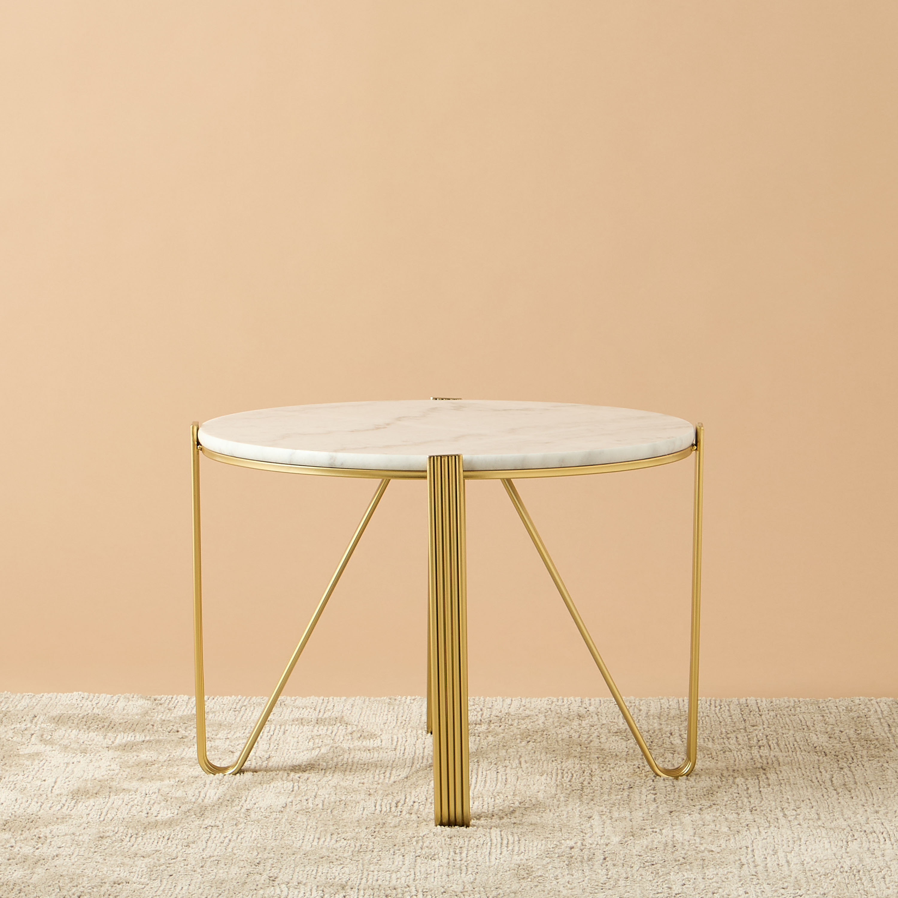 Marble Top Round Accent Table - 60x45 cms-furniture-livingroom-sideandendtables-image-3