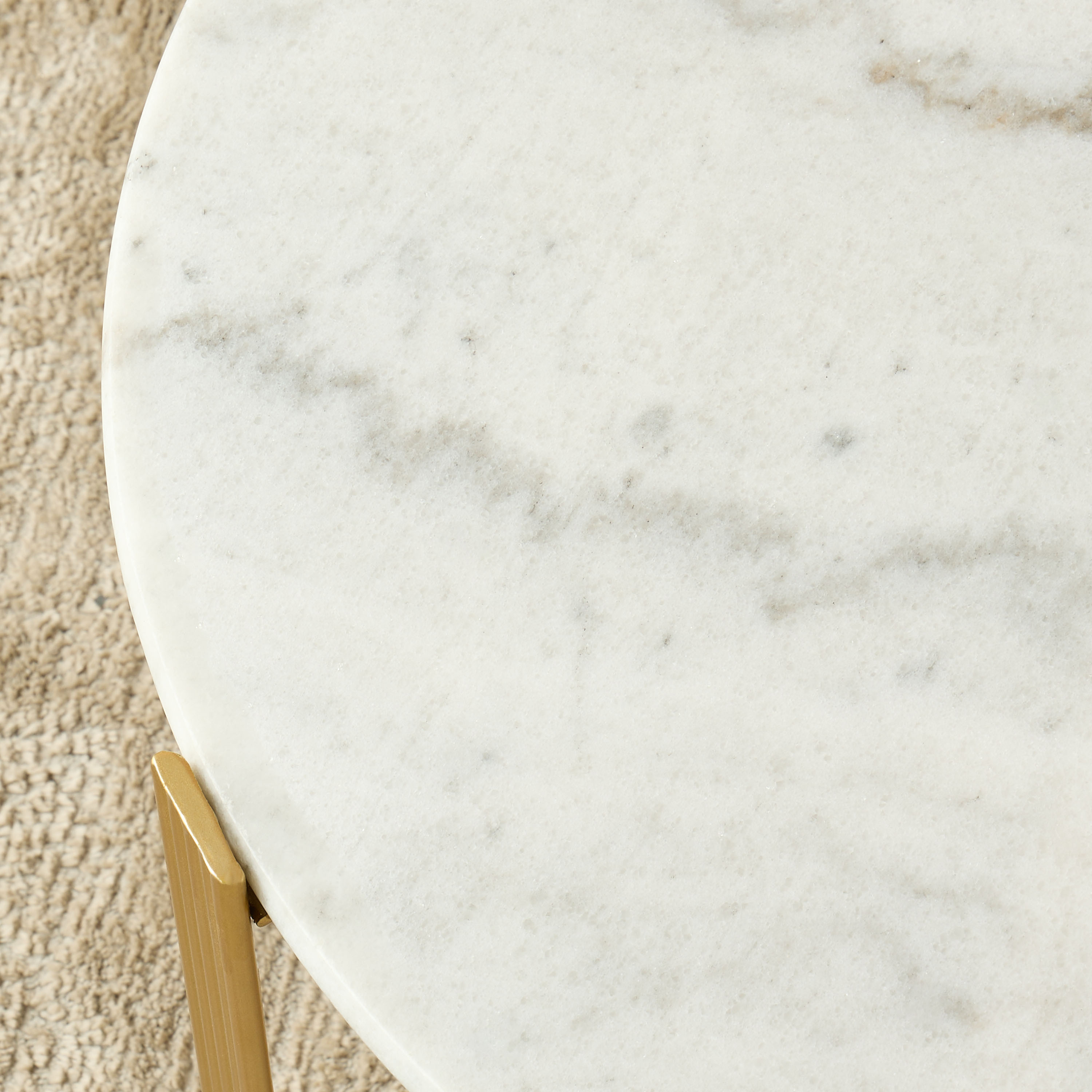 Marble Top Round Accent Table - 60x45 cms-furniture-livingroom-sideandendtables-image-4