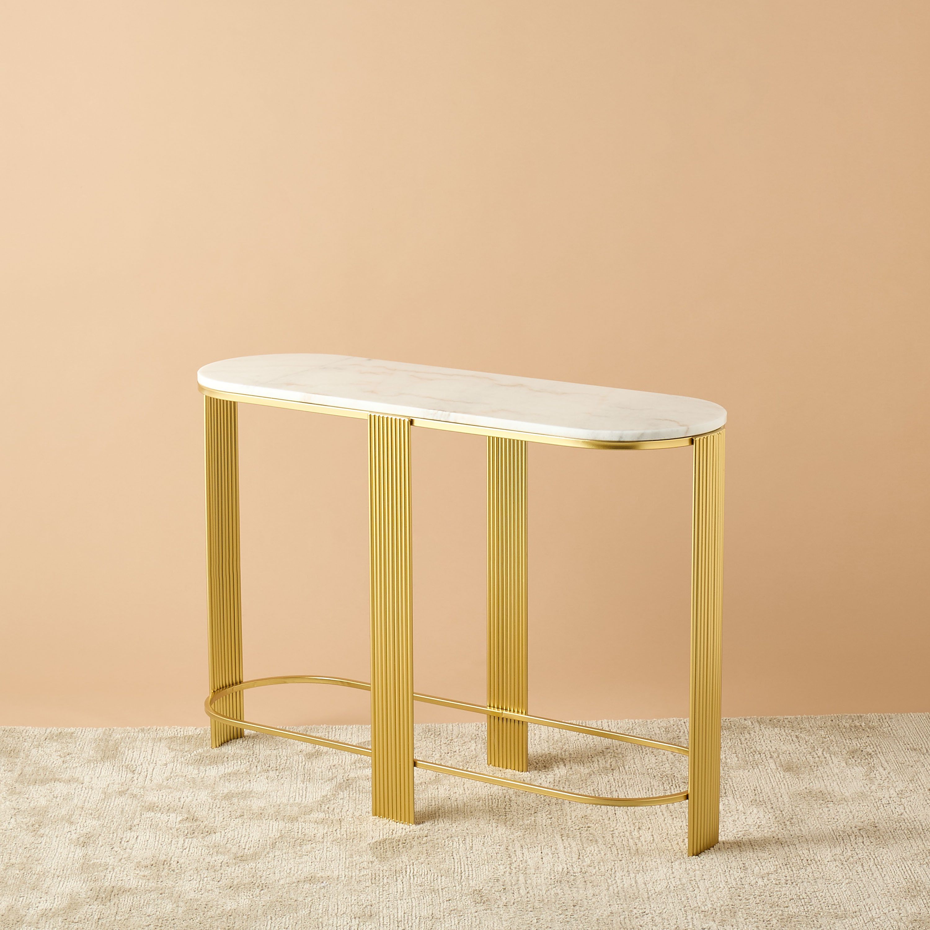 Marble Top Console Table - 120x40x83 cms-furniture-livingroom-consoletablesandmirrors-image-1