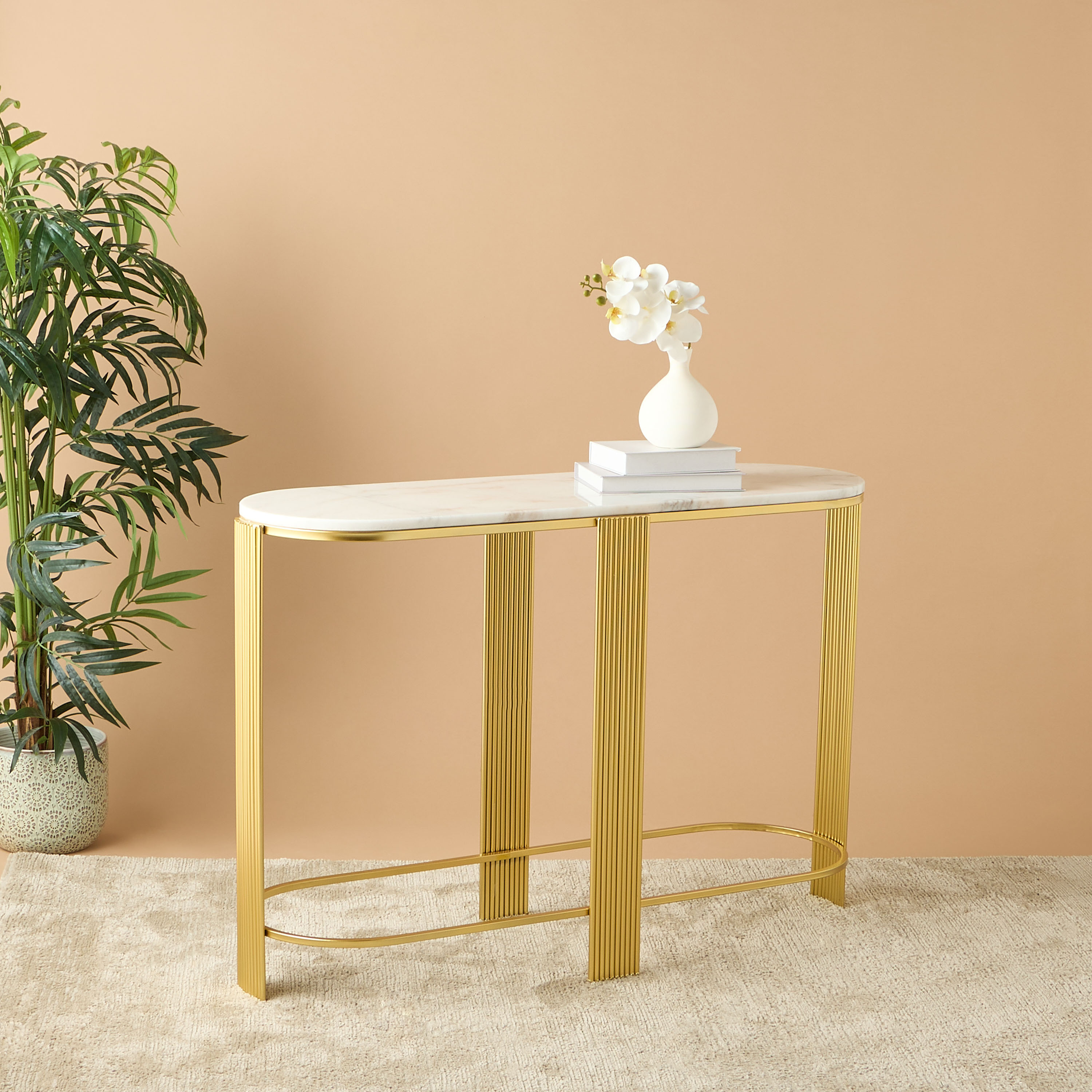 Marble Top Console Table - 120x40x83 cms-furniture-livingroom-consoletablesandmirrors-image-2