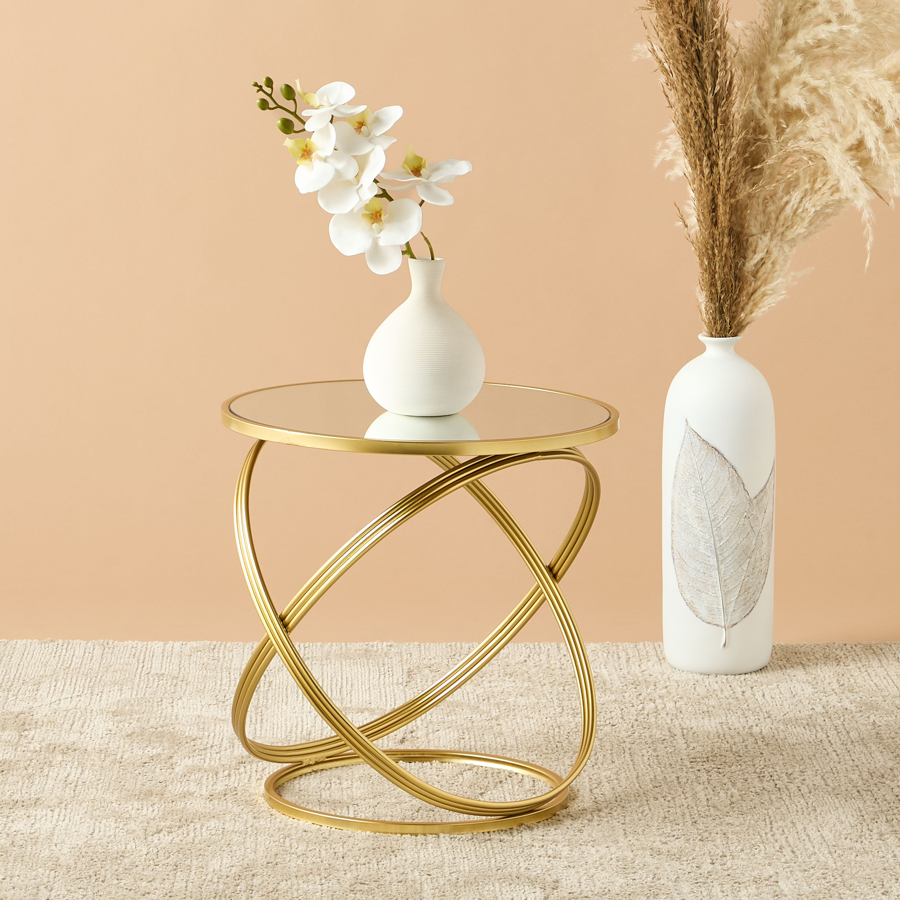 Orion Mirror Top Side Table - 45x45 cms-furniture-livingroom-sideandendtables-image-1