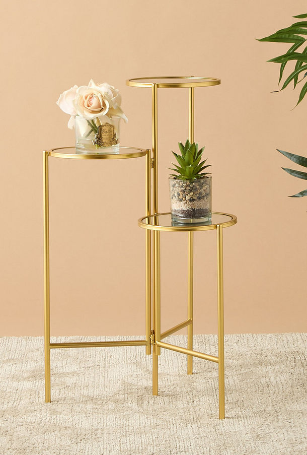 طاولة جانبية 3 طوابق بسطح مرآة-furniture-image-1